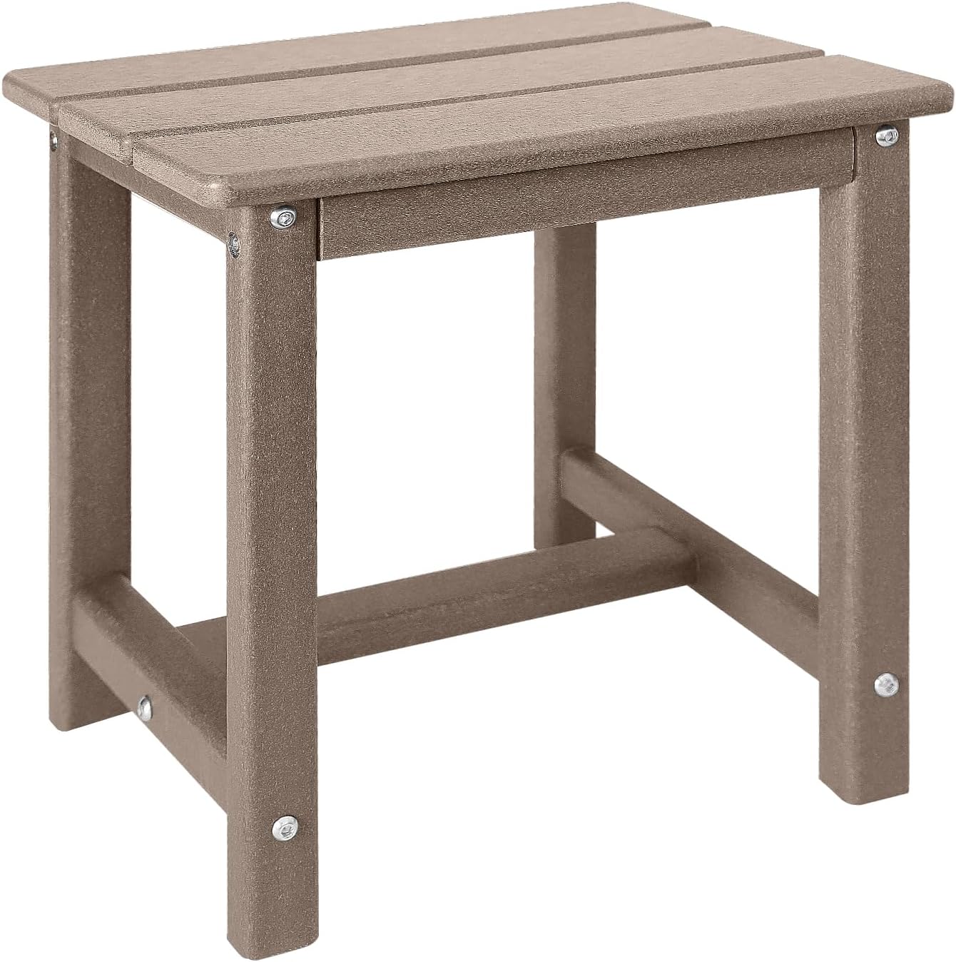 Adirondack Square Side Table,one-Tier Outdoor end Table, Patio Side Table for Pool,Porch,Backyard,Relaxing Companion (Teak)