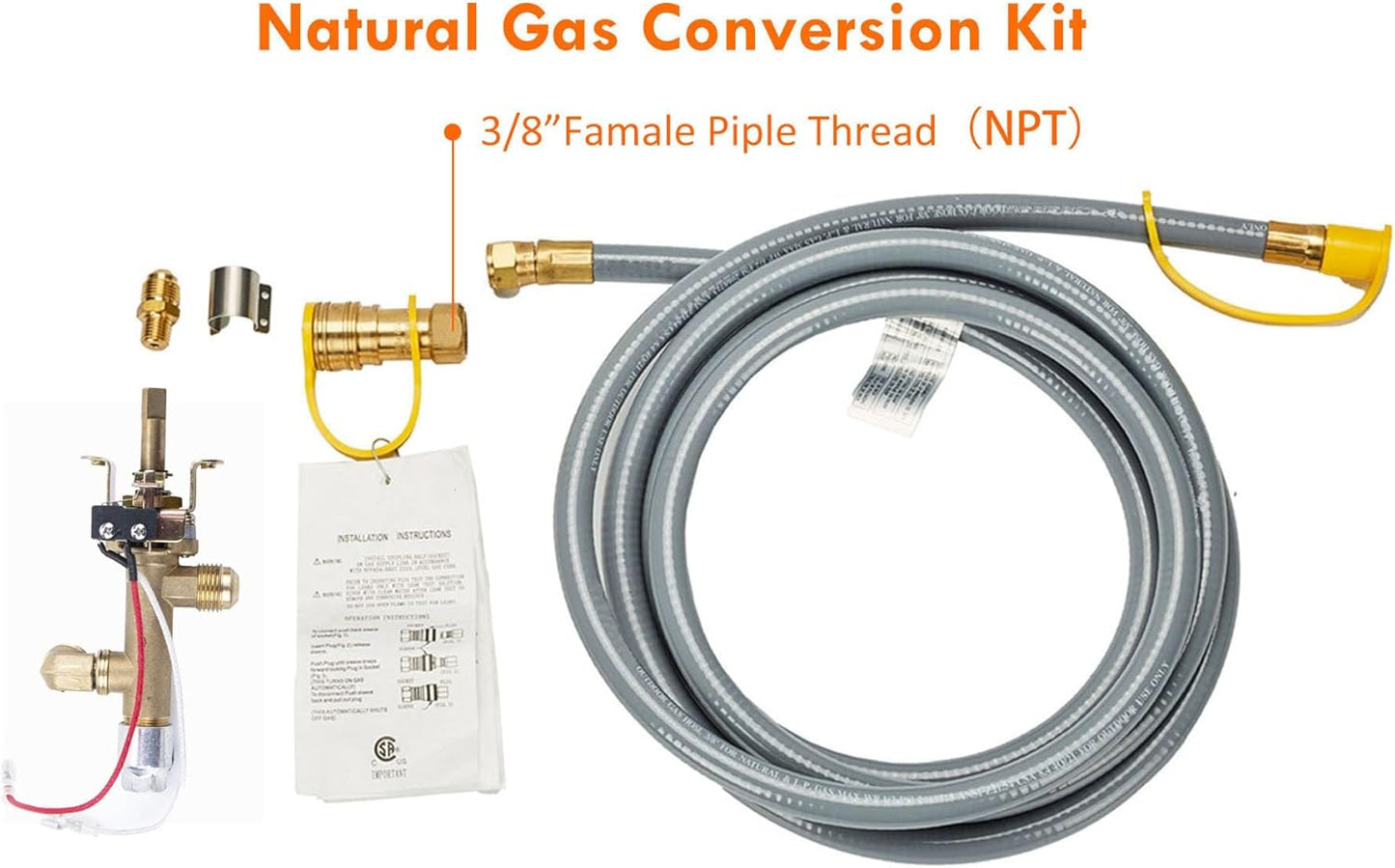 32.5-inch Outdoor Gas Fire Pit Table with Natural Gas Conversion Kit, 50,000BTU Propane Gas Fire Pits for Outside Patio w/Round Burner Lid, Glass Rocks, Cover