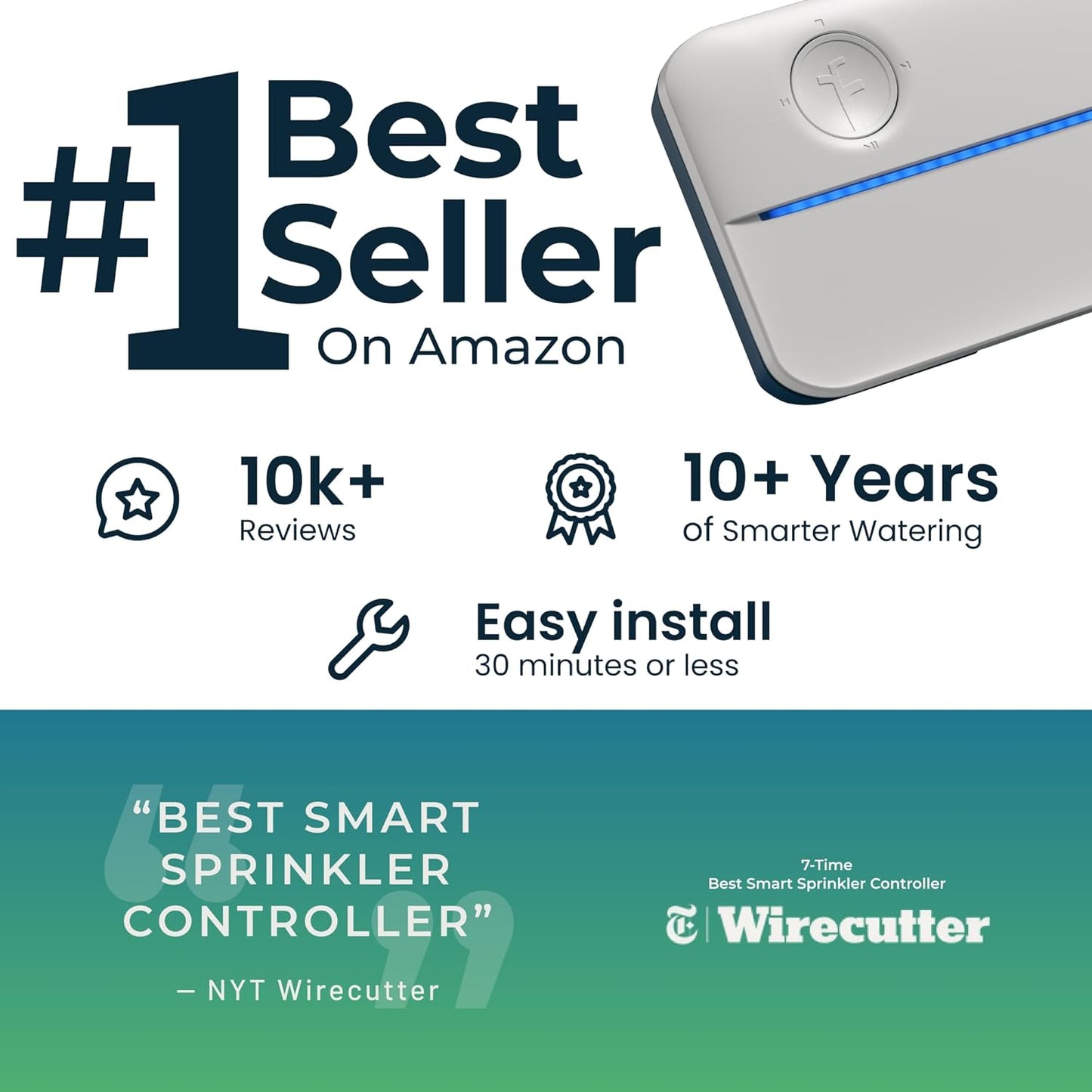 Rachio WiFi Smart Sprinkler Controller (8-Zone Irrigation Remote Control) – App-Based Scheduling, Local Weather Intelligence, Rain Skips, Easy DIY Install