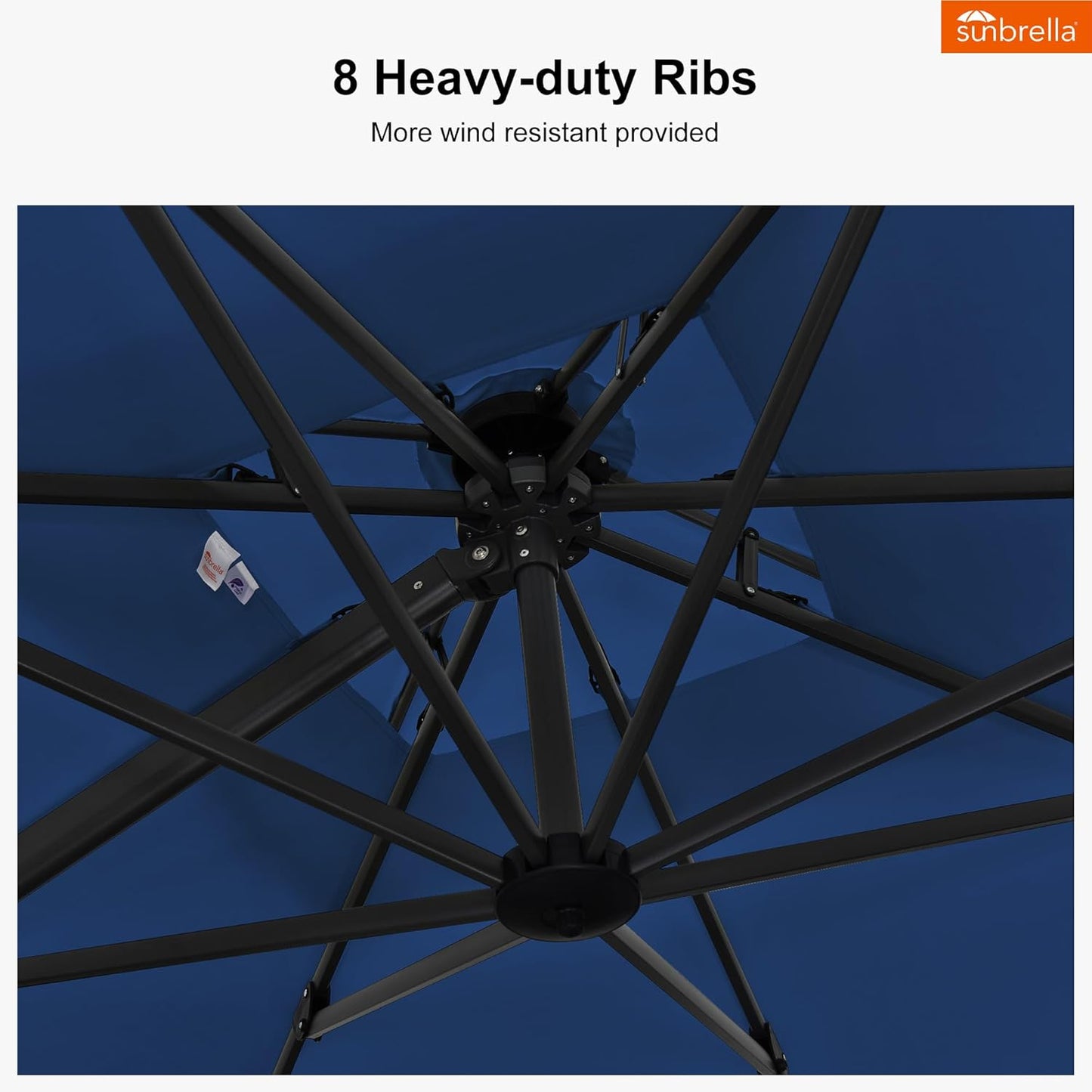 PURPLE LEAF Cantilever Umbrella 10 Feet Outdoor Double Top Large Offset Hanging 360° Rotation Heavy Duty Square Umbrella for Garden Patio Deck Pool Backyard Spectrum Indigo