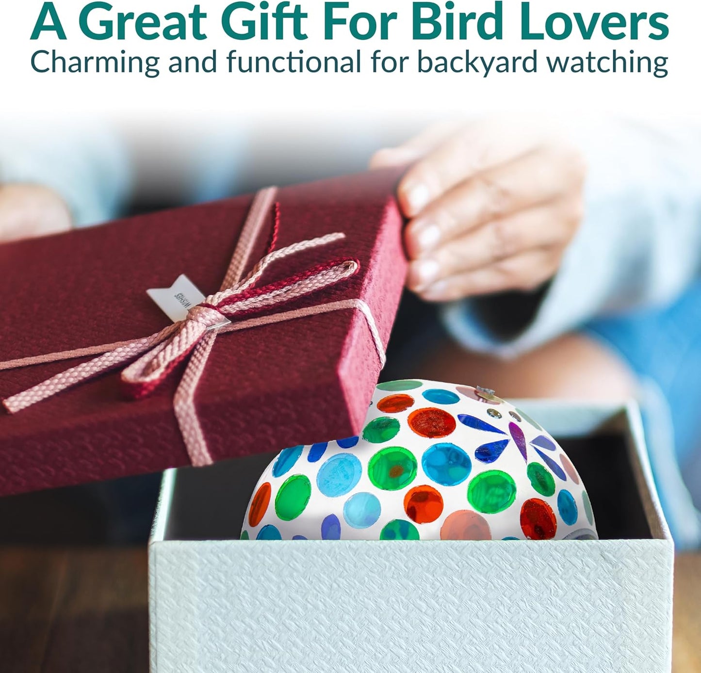 Sunnydaze 6-Inch Glass Mosaic Hanging Bird Feeder for Outdoors - Fly-Through Wild Bird Feeder - Dragonfly Dreams