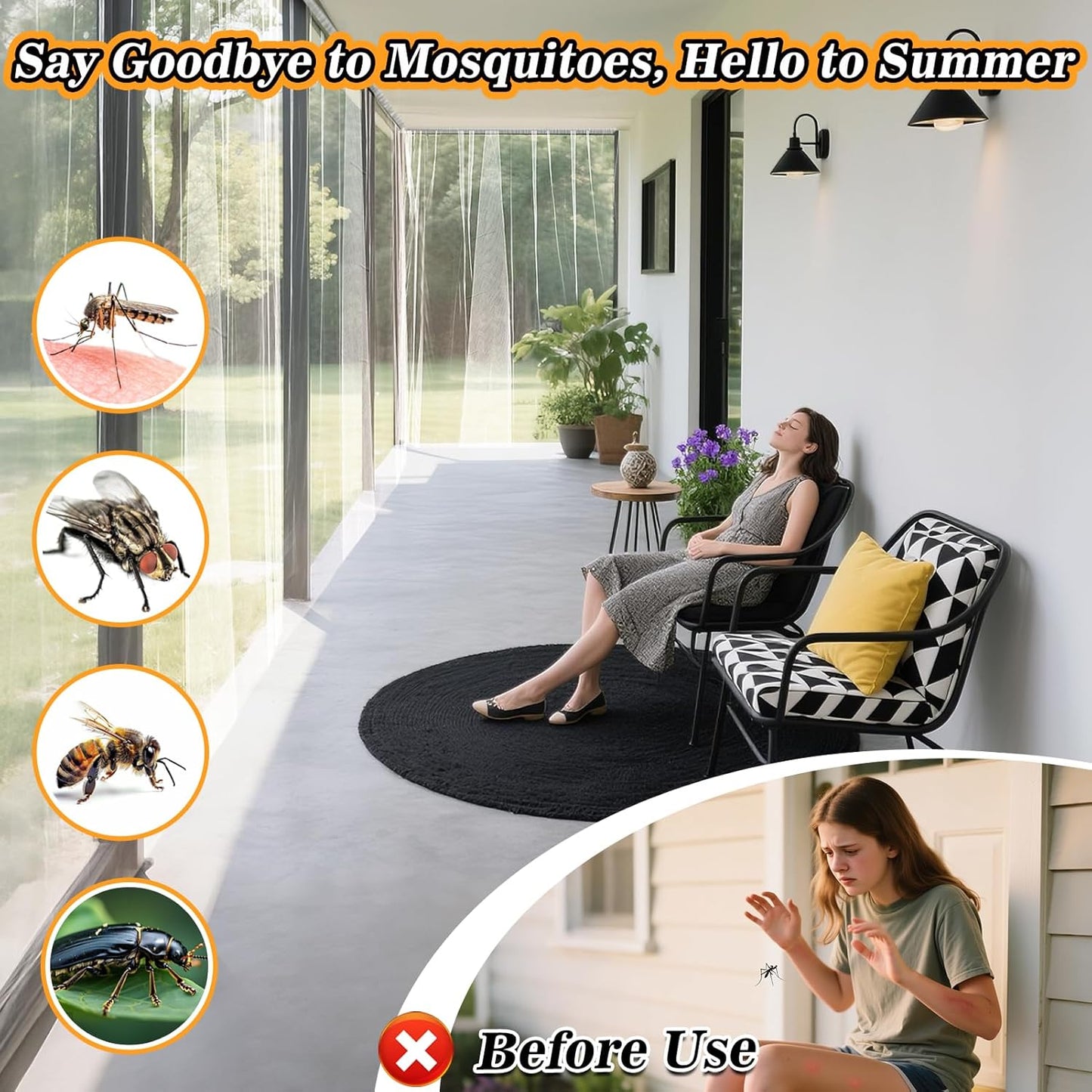 33x10ft Large Mosquito Net, Mesh Netting for Garden Skin and Plants Protection, Patio Bird Bug Screen, White