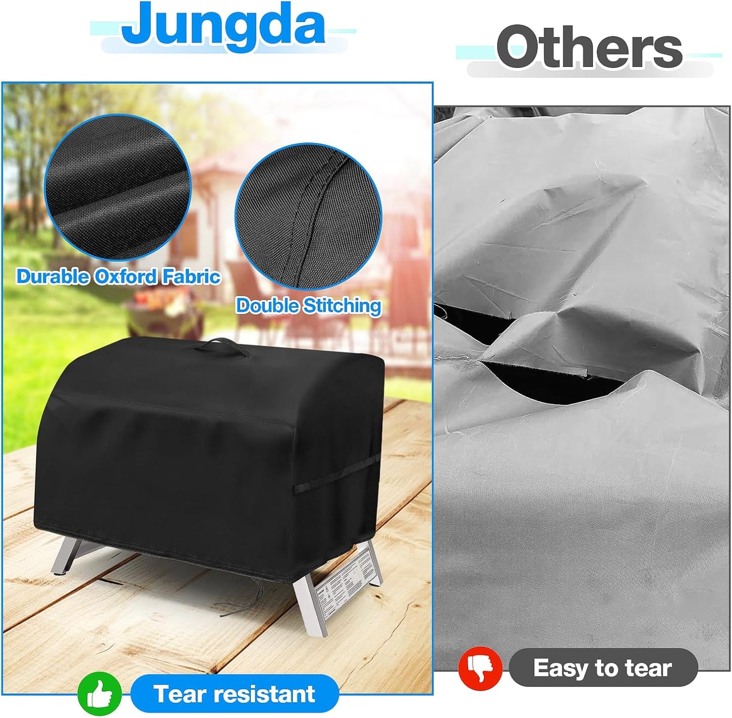 Portable Grill Cover,Fit for Cuisinart CGG-306,Waterproof Small Table Top BBQ Grill Cover,Heavy Duty 600D Outdoor Tabletop Grill Cover