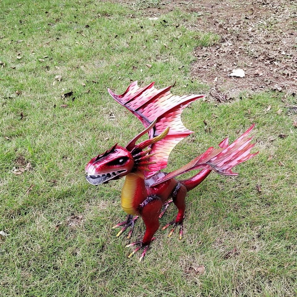 Decorative Fiery Red Dragon Figurine, Vasuki The Dragon Statue, Design Tales of legendia Flying Dragon Statue, The Dragon of Mythical Castle Garden Statue