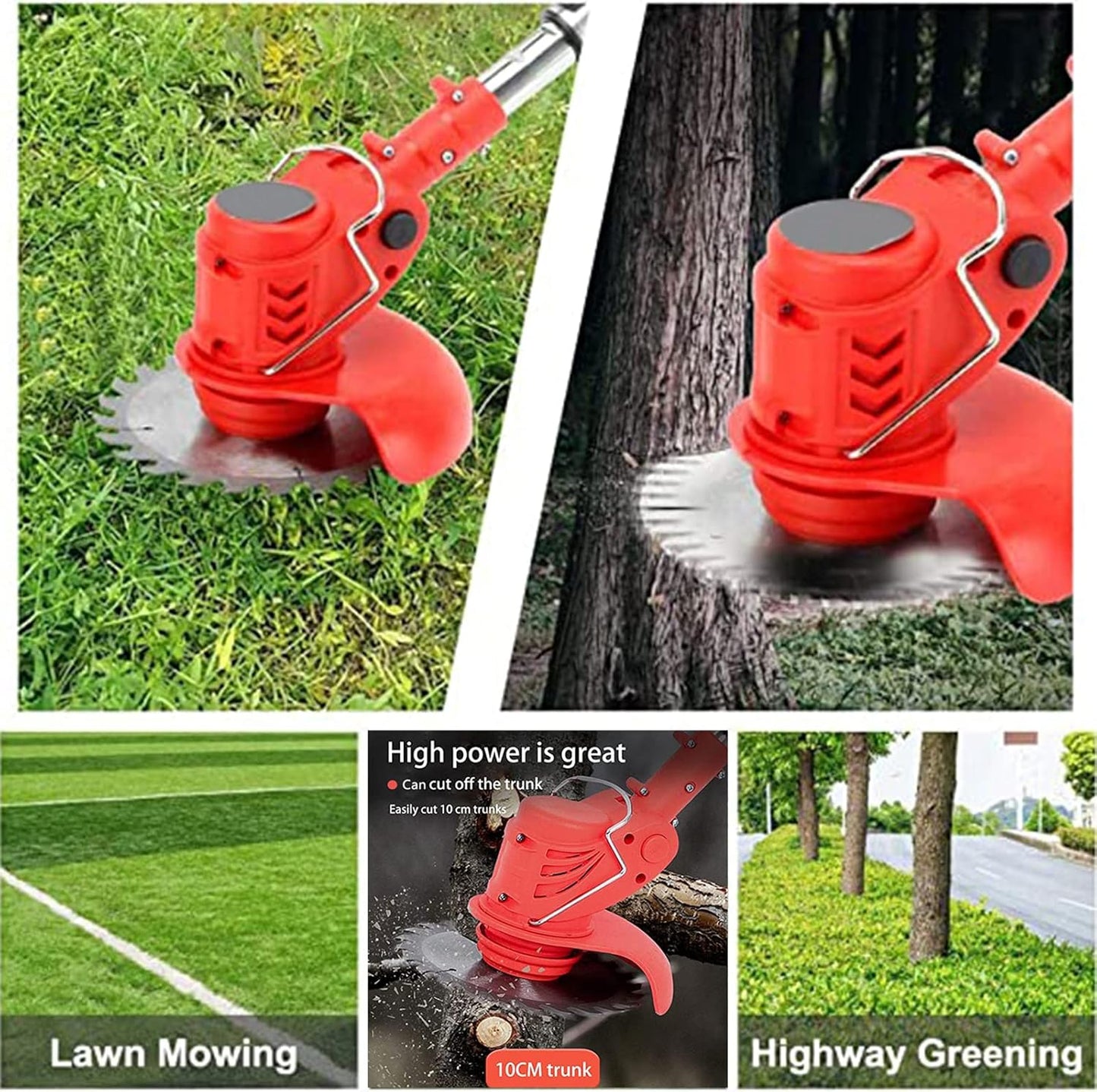 Weed Wacker Electric Cordless Grass Trimmer,with 3Types Blades,Included 2Pcs 24v 4Ah Batteries Electric Stringless Weed Trimmer Lightweight 2.6lb， for Yard and Garden