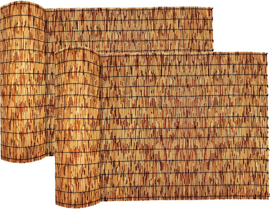 Reed Fencing Rolls,Patio Privacy Screen,Decorative Bamboo Fence Rolls for Patio Balcony Garden Backyard Outdoor,4x16FT(2Pcs)