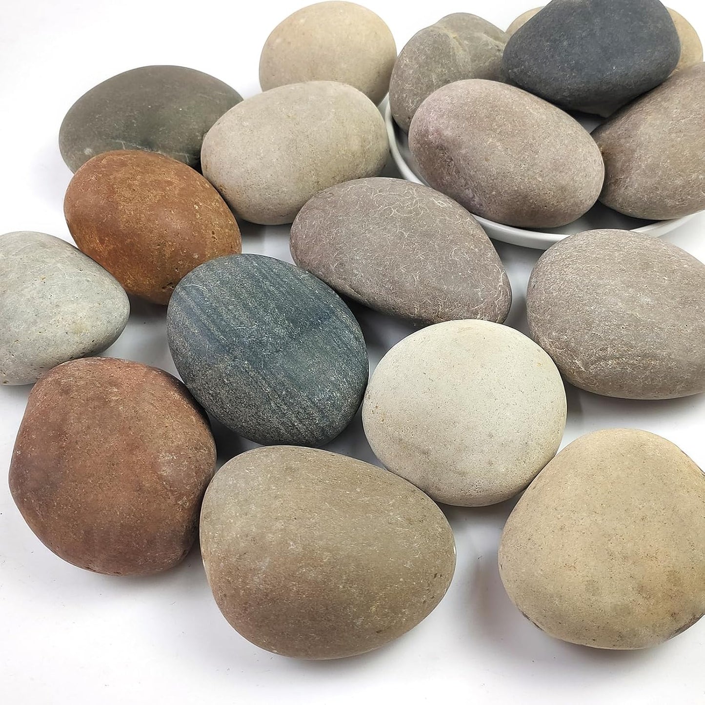 Large River Rocks for Landscaping, 3-4 Inch Mixed Colors Pebbles for Plants and Garden, Premium Rocks for Flower Beds, Indoor Fountains, Paths, Backyards, Fish Tanks(20lbs Bulk)