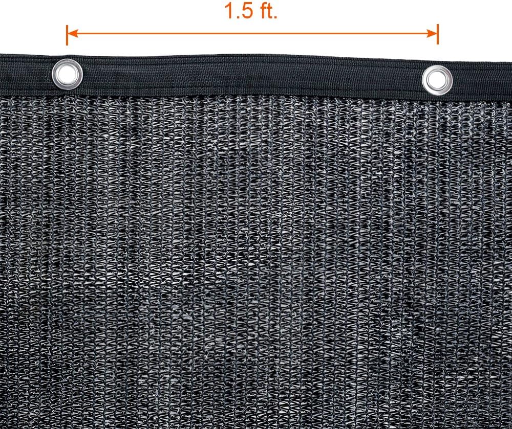 Agfabric 70% 10X 16ft Sunblock Shade Cloth with Grommets for Garden Patio, Black