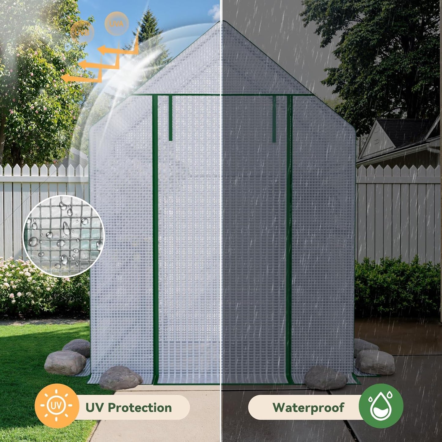 Greenhouse for Outdoors, Small Greenhouse, Walk-in Greenhouses with 3 Tiers 4 Shelves, PE Cover, Heavy Duty Plant Greenhouses for Garden and Backyard