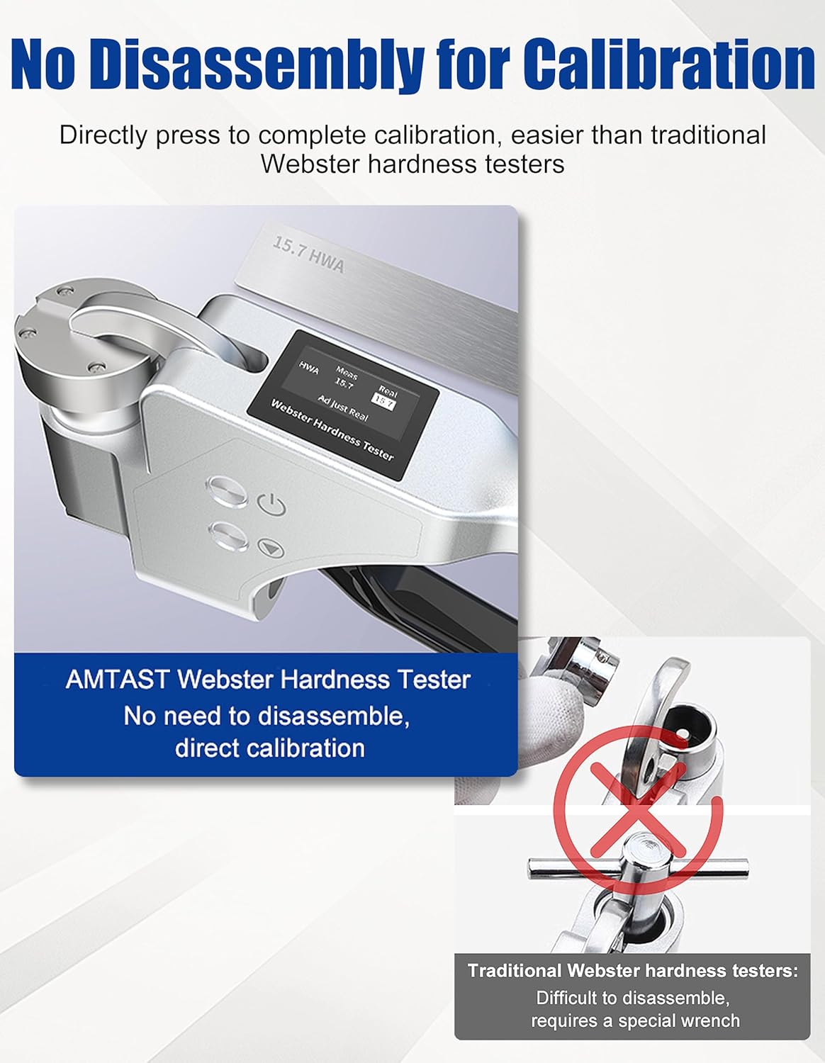 Digital Webster Hardness Tester for Aluminum Portable Hardness Tester of Aluminum Alloy, Brass, Copper, Mild Steel and Other Metal Materials