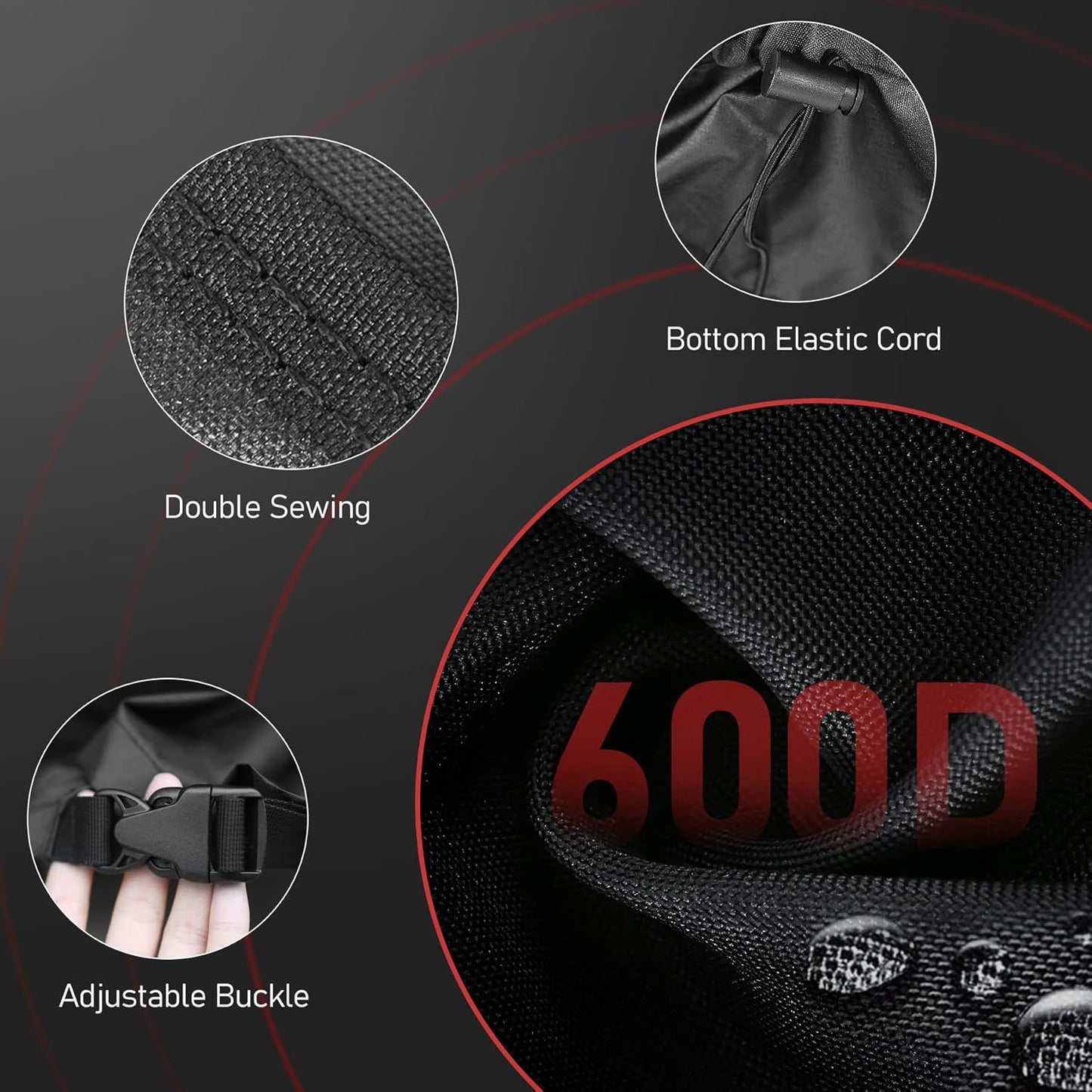 Fire Pit Cover Round 40 Inch - Outdoor Firepit Cover Heavy Duty & Waterproof, 600D Patio Fire Table Cover Gas Fire Pit Accessories Fade & Weather Resistant - 40 x 40 x 20 Inch