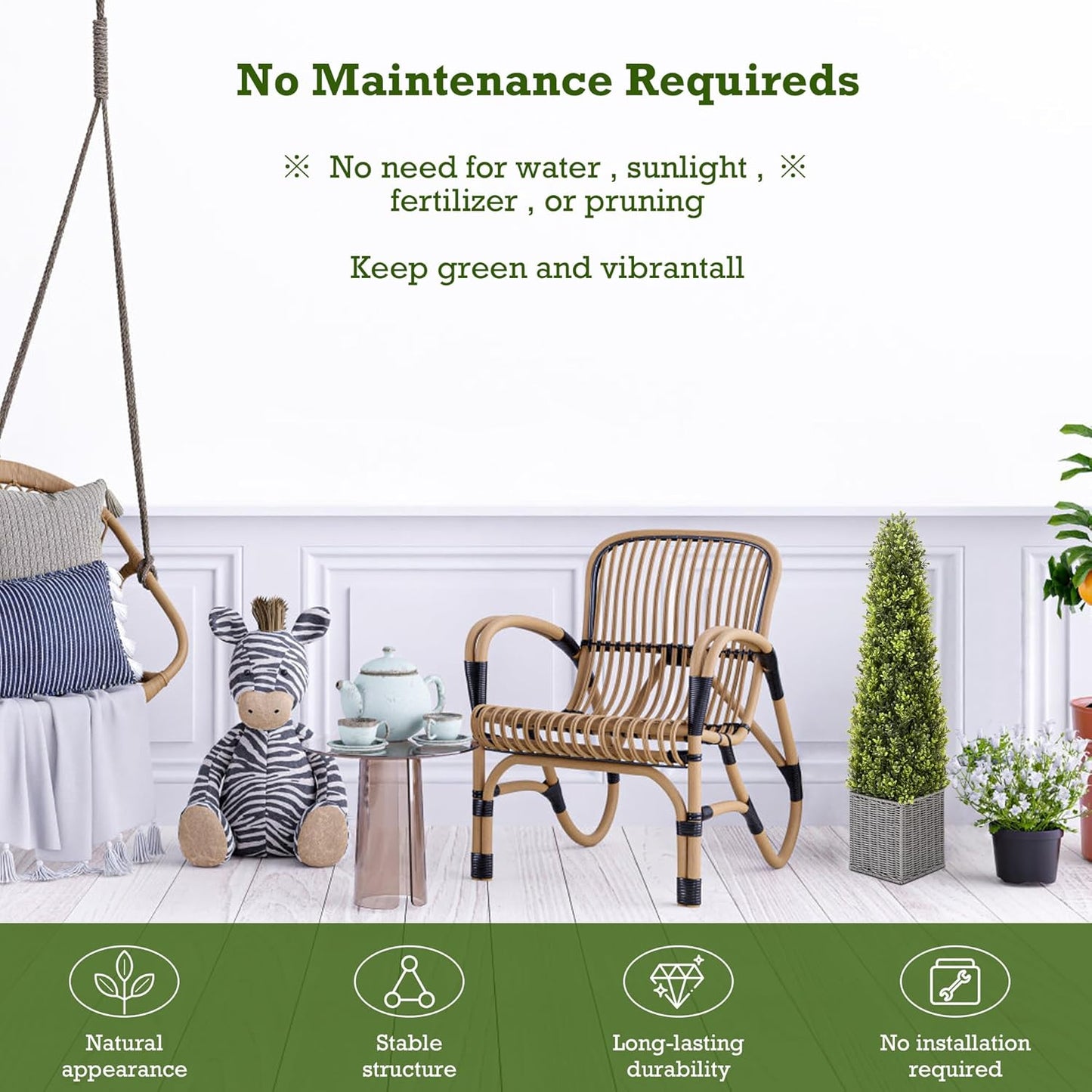 48 Inch Artificial Boxwood Outdoor Topiary Tree Set of 2, 4FT Potted Boxwood Tree Cone Topiary Artificial Plant Shrub for Front Porch Home Office Decor…