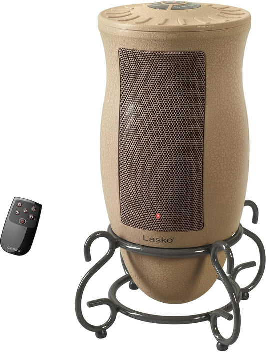 Lasko Oscillating Designer Ceramic Tower Space Heater for Home with Adjustable Thermostat, Timer and Remote Control, 16 Inches, 1500W, 6435