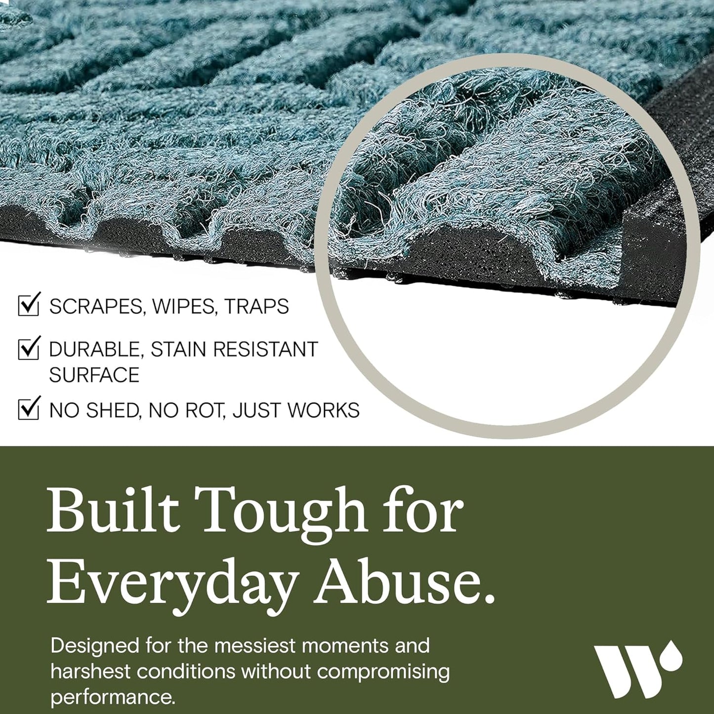 Bungalow Flooring Waterhog Stair Treads (Set of 4) – 8 1/2 x 30 Inches, Durable, Water-Trapping, Indoor/Outdoor Floor Covering, Boxwood Collection – Made in USA, Bluestone