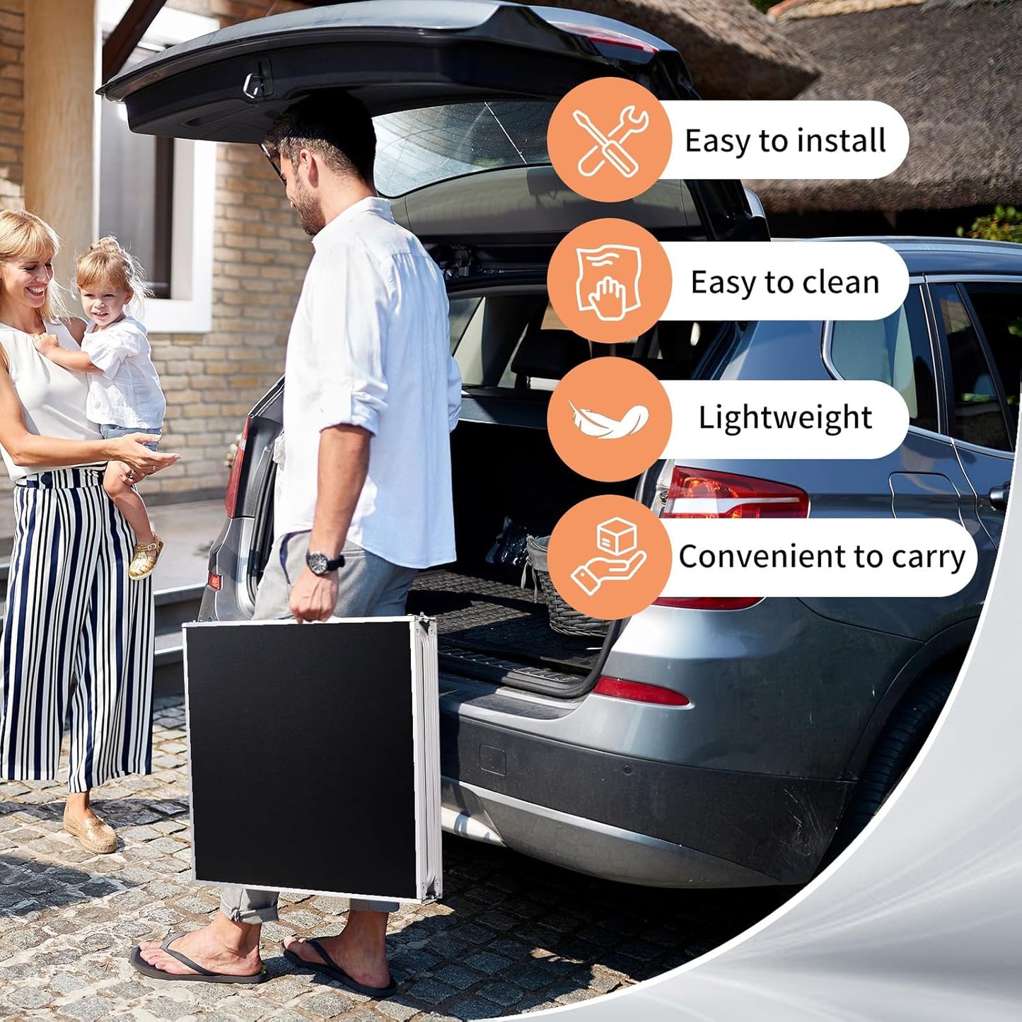 Outvita 6ft Portable Folding Camping Table, Outdoor Waterproof Adjustable Height Table, Aluminum Lightweight Suitcase Foldable Table for Picnic BBQ Beach Dining