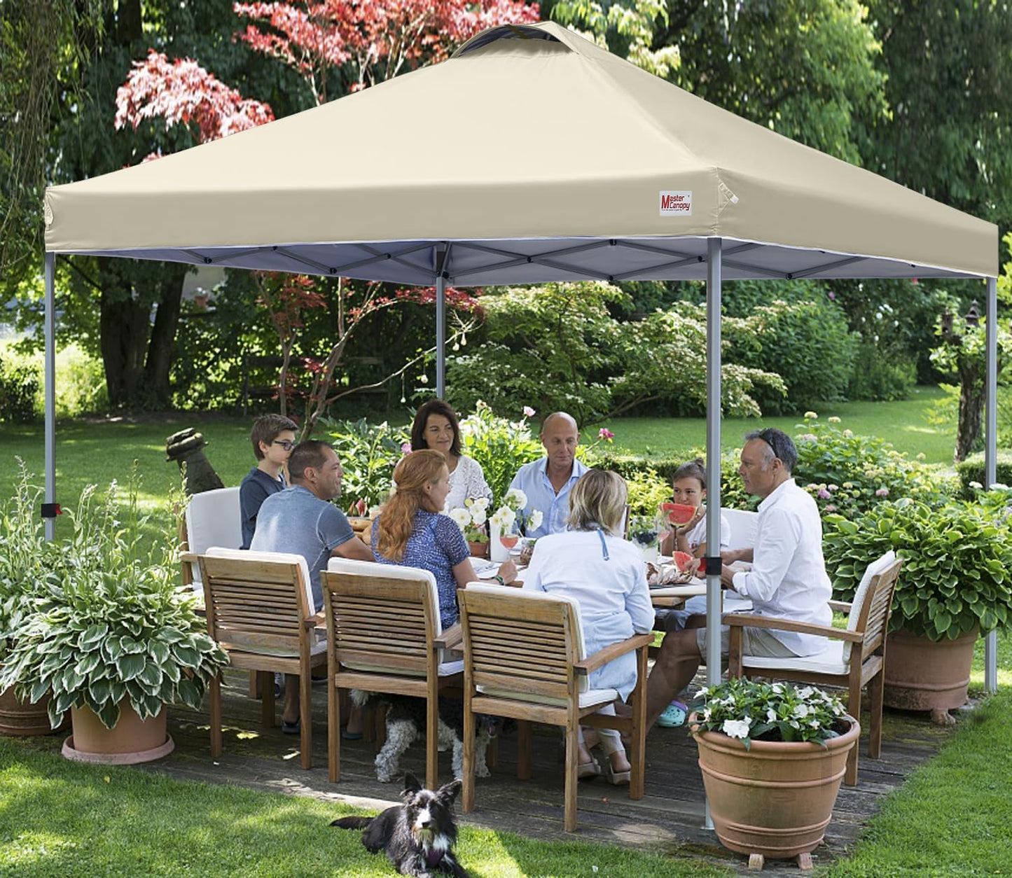 MASTERCANOPY Durable Pop-up Canopy Tent with Roller Bag (8x8, Beige)