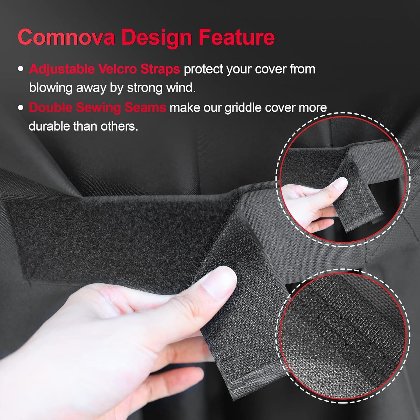 Comnova Grill Cover 60 Inch - 600D Grill Cover for Weber Genesis 300 Series Gas Grill Heavy Duty & Waterproof, Outdoor BBQ Cover for Weber, Char Broil, Dyna-glo, Nexgrill (Not Fit Genesis E325)