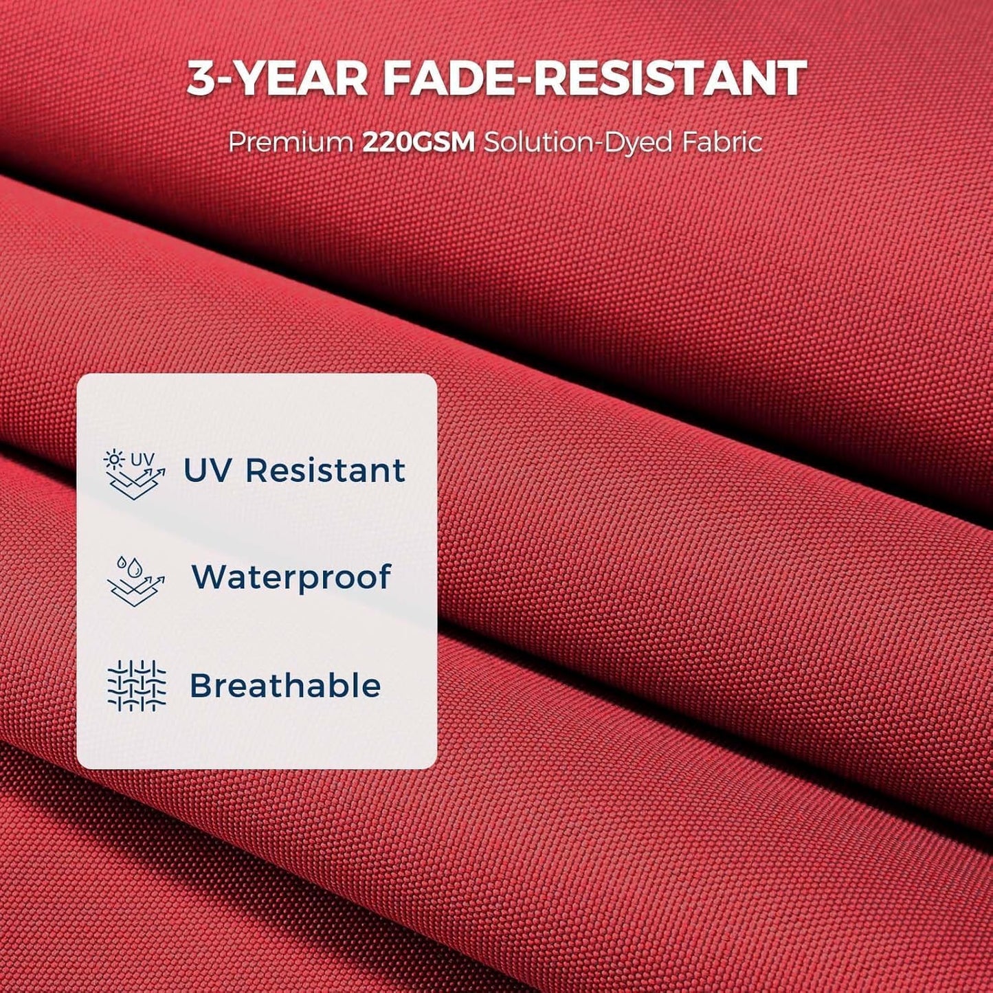 HOMSHADE 10ft Solar Lights Offset Cantilever Patio Umbrella with Light and Base, LED Lighted Offset Hanging Patio Outdoor Market Umbrella UPF50+ UV Protection with Easy Tilt and Crank, Red