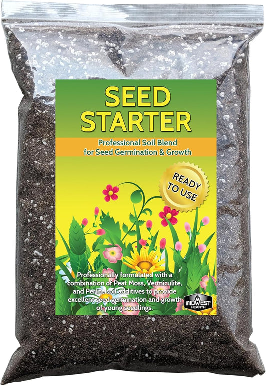 Seed Starter Natural Potting Soil Mix for Germination and Growth (Made in USA) (4 Dry Quarts)