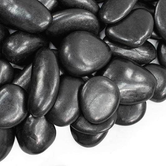Large Pebbles for Landscaping 40lbs, 2-3 Inch Black River Rocks for Aquarium, High Polished Natural Decorative Stones for Vase Filler Fish Tank Gardening