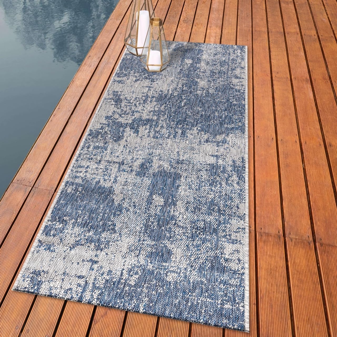 Keen Home Design Terrace Outdoor Runner Rug - 2x8 Washable Indoor/Outdoor Rug for Patio, Kitchen, Balcony, Beach, Garden, Deck and Porch, Size: 2'2"x7'7"