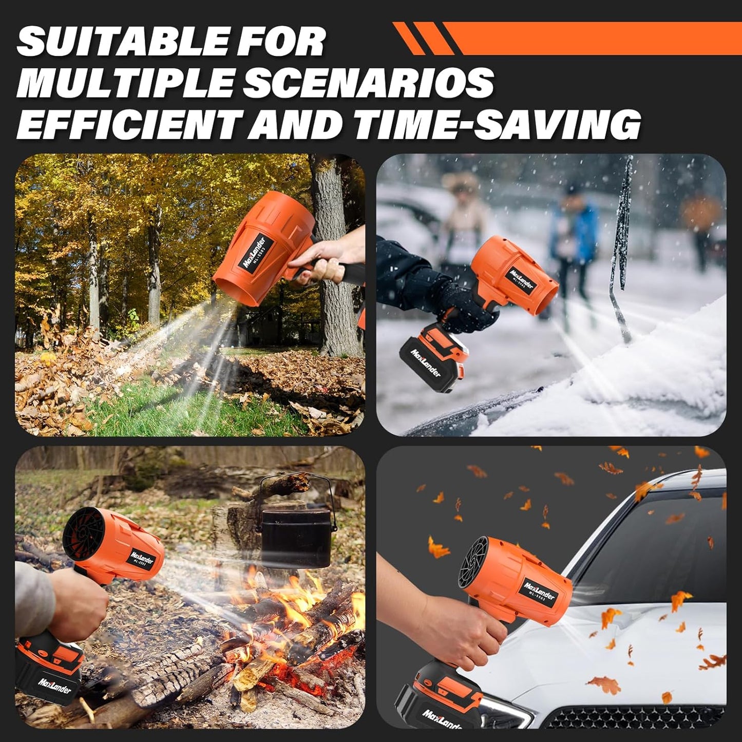 Leaf Blower Cordless, 21V Electric Handheld Leaf Blower with 2x3.0Ah Battery and Charger, Adjustable Speed for Lawn Care, Patio Cleaning, Blowing Leaves and Dust