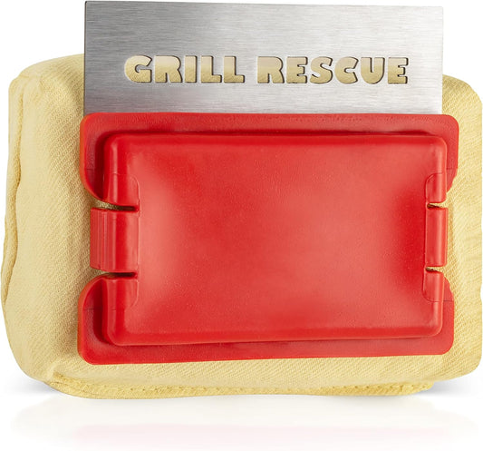 Grill Rescue BBQ Replaceable Cleaning Head, Bristle Free - Durable and Unique Scraper Tools for Cast Iron or Stainless-Steel Grates, Barbecue Cleaner