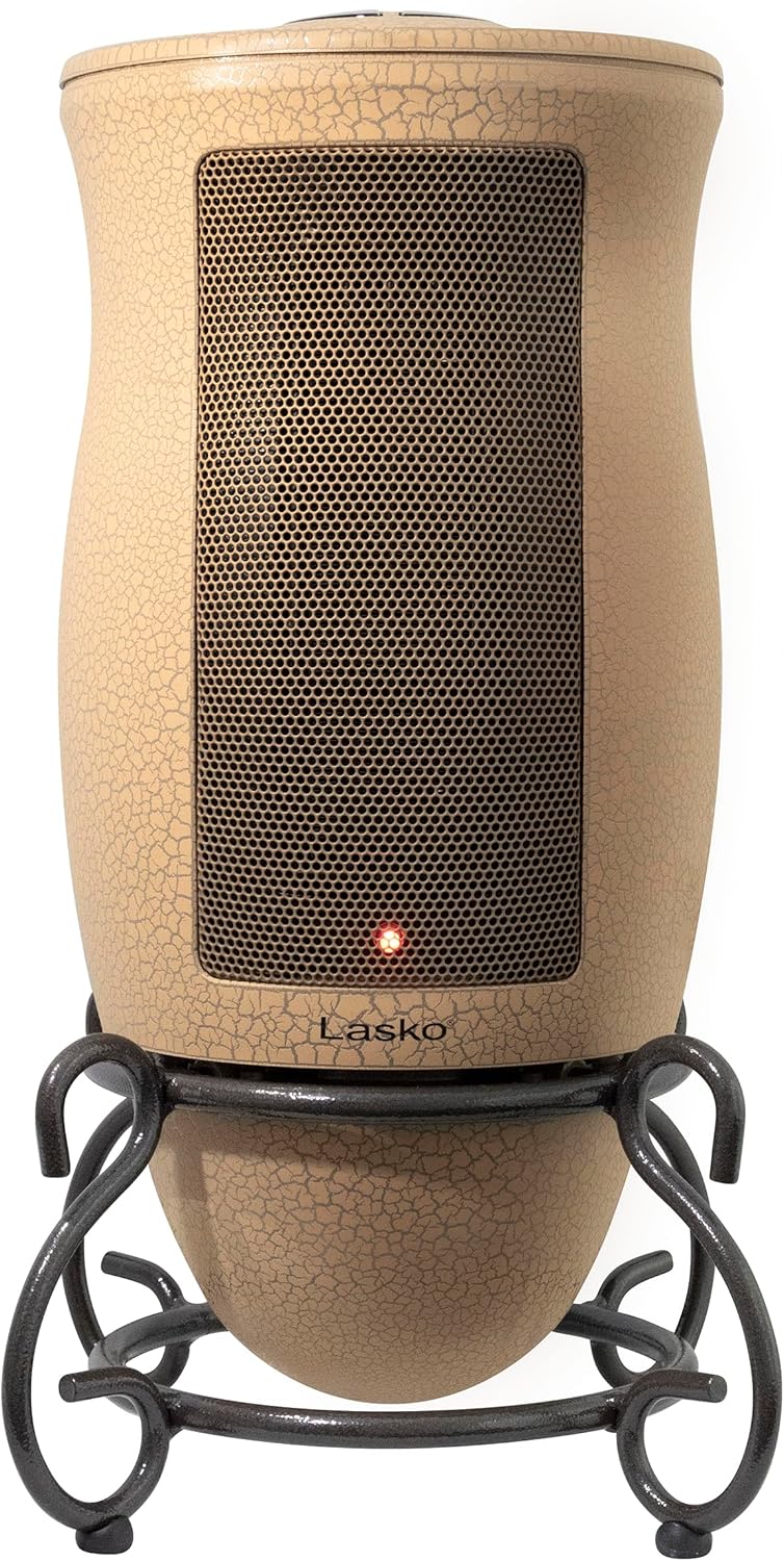 Lasko Oscillating Designer Ceramic Tower Space Heater for Home with Adjustable Thermostat, Timer and Remote Control, 16 Inches, 1500W, 6435
