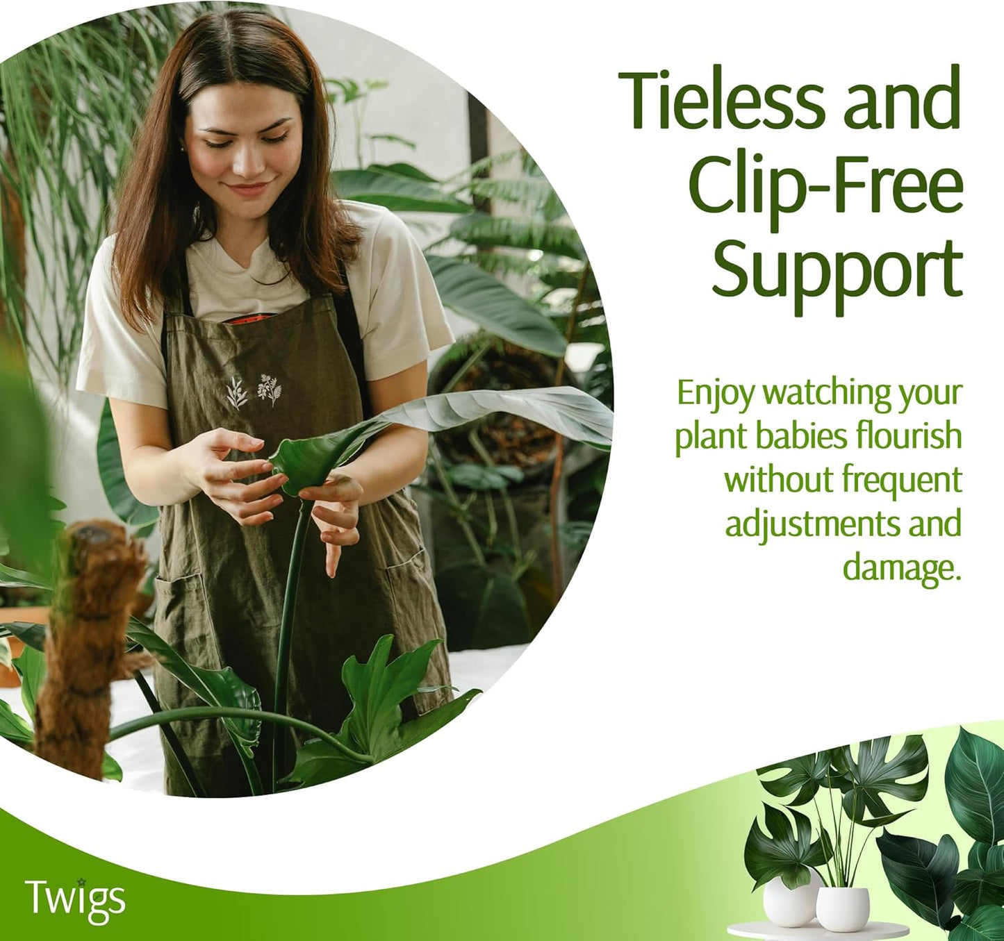 Stackable Plant Support Stakes, Stem Holder Structure for Indoor & Outdoor, Garden Accessories for Climbing & Potted Plants, Trellis Alternative - Peony (Light Green), 3 Pack, 17" L