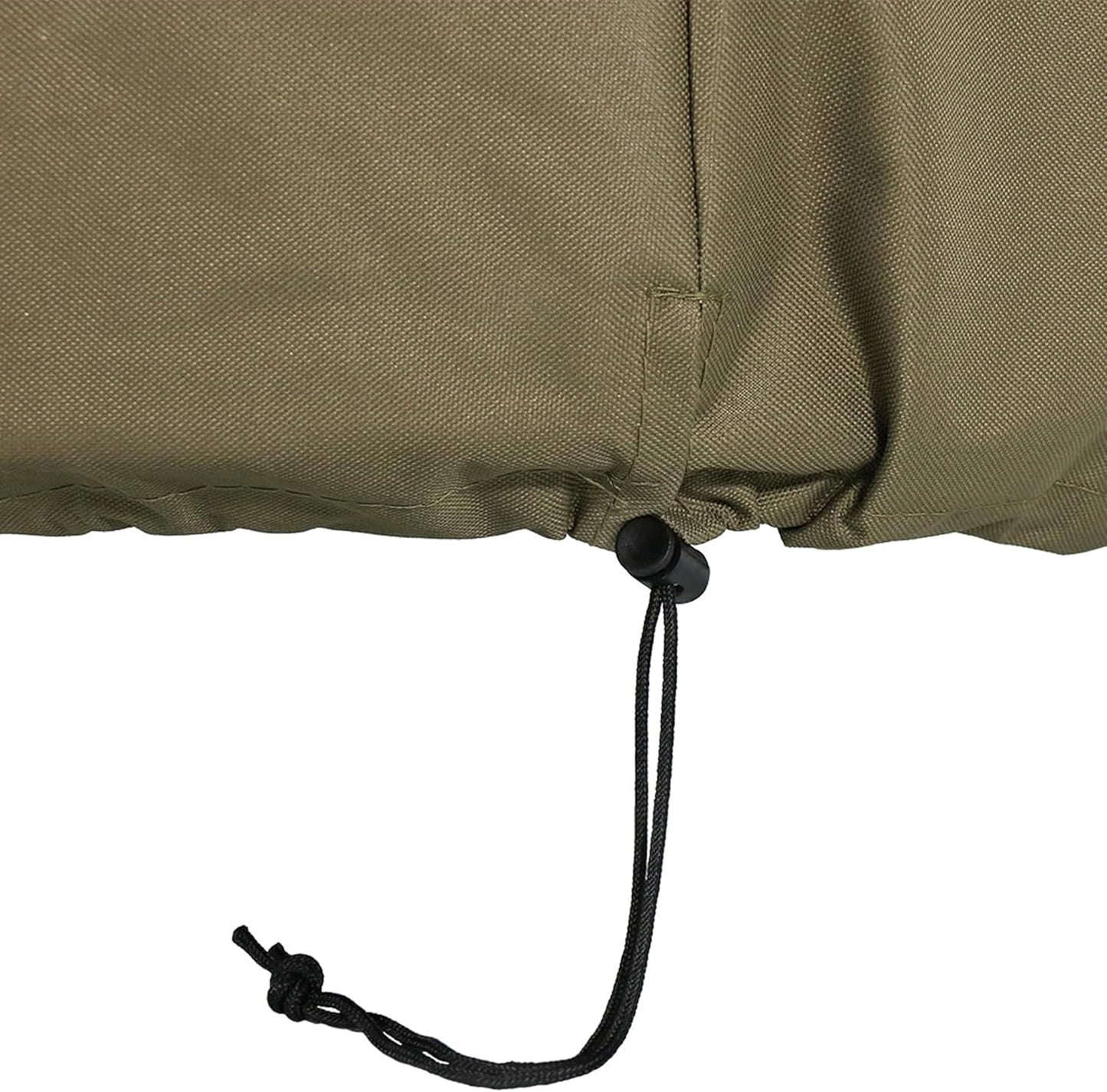 Sunnydaze Heavy-Duty Weather-Resistant Round Fire Pit Cover with Drawstring and Toggle Closure, Khaki PVC, 60 Inch Diameter
