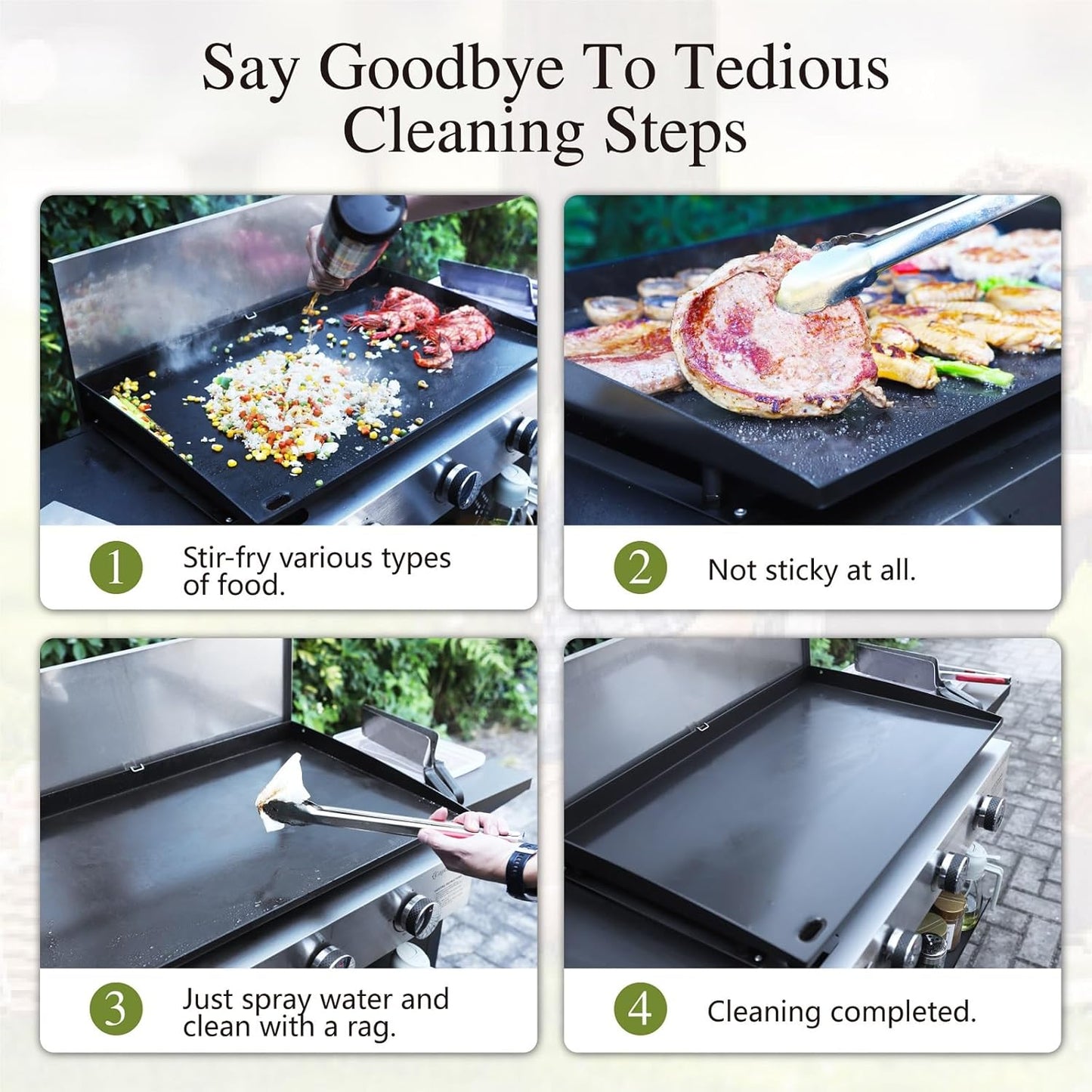 Sophia & William 22" Flat Top Grill with Lid & Ceramic Coated Cast Iron Pan, 3-Burner Portable Tabletop Gas Propane Griddle for Outdoor, BBQ, Camping & Tailgating Barbecue, 24,000 BTU