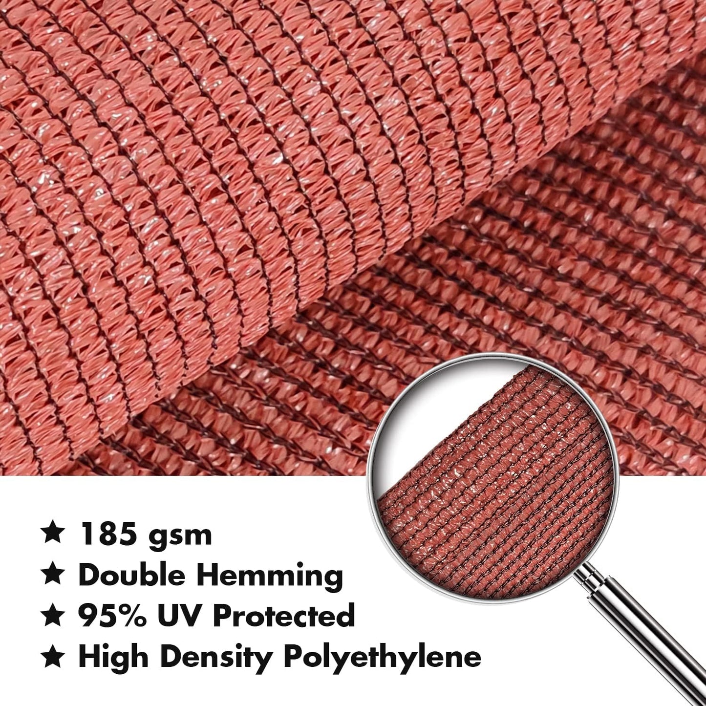 KANAGAWA 14'X18' Rust Red Custom Size Sun Shade Sail Rectangle UV Block Canopy Cover for Patio Backyard Lawn Garden Outdoor (Customized Available)