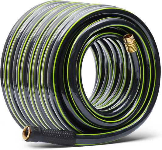 Worth Leader Garden Hose 3/4 in. x 100 ft. -No Kink, Flexible, Leakproof, Male/Female, 500PSI Burst -Heavy Duty Durable 5 Layers PVC Rubber Lightweight Water Pipe for Gardening, Agriculture&Lawn Care