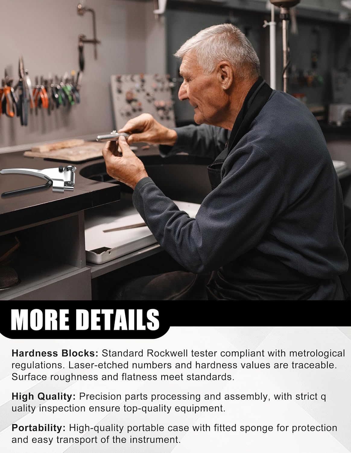 Webster Hardness Tester for Stainless Steel Test The Hardness of Aluminum, Brass, Copper, Stainless Steel on Site Measuring Scope 0-20HW