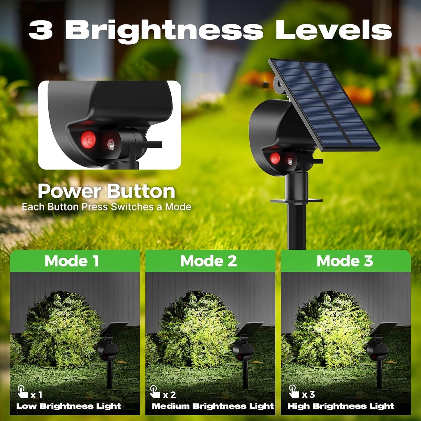 nipify Solar Lights Outdoor Waterproof, Spot Lights- 4 Pack/53 LED/3 Modes Solar Powered Spotlights 2-in-1 Auto On/Off Landscape Lighting for Outside Yard Wall Garden, Cool White