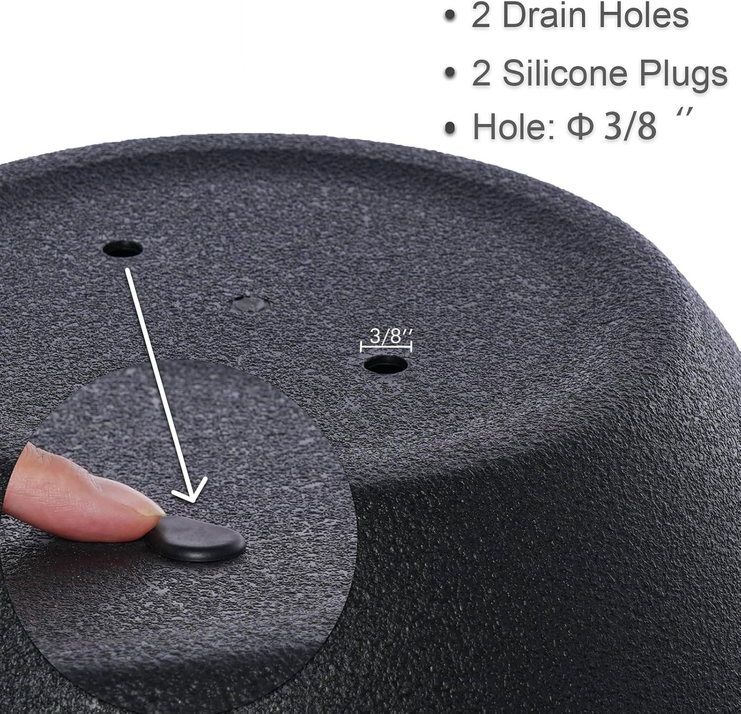 13 Inch 2 Pack Large Hanging Planters for Indoor Outdoor Plants, Plastic Hanging Basket Pots for House Plants Flowers, Black