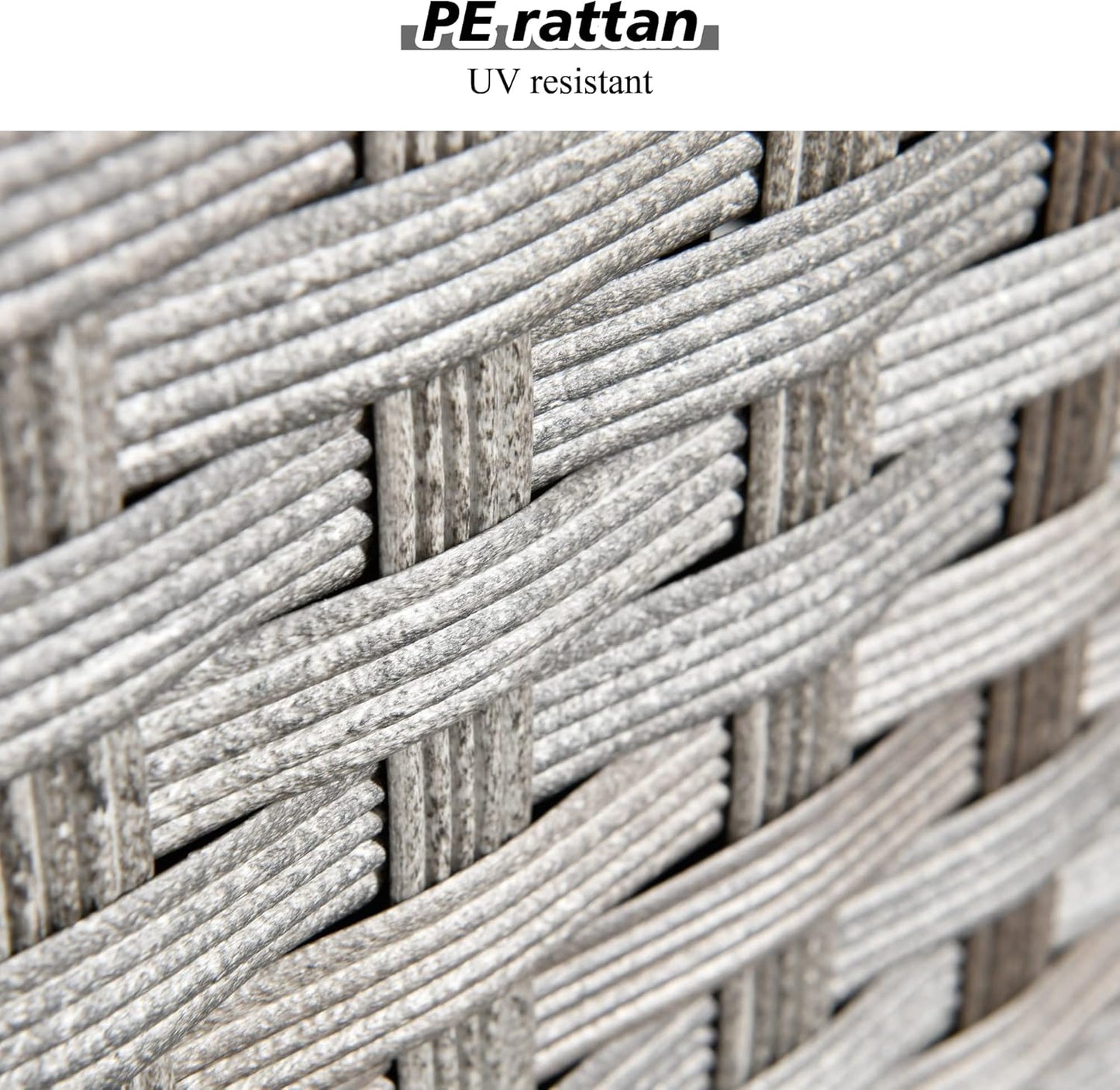 HOOOWOOO Modular Patio Outdoor Sectional Furniture Set,6 Piece Wicker Conversation Sofa Set,Out Door Couch Set with Wide Arm for Outside All Weather(Grey Stripes)