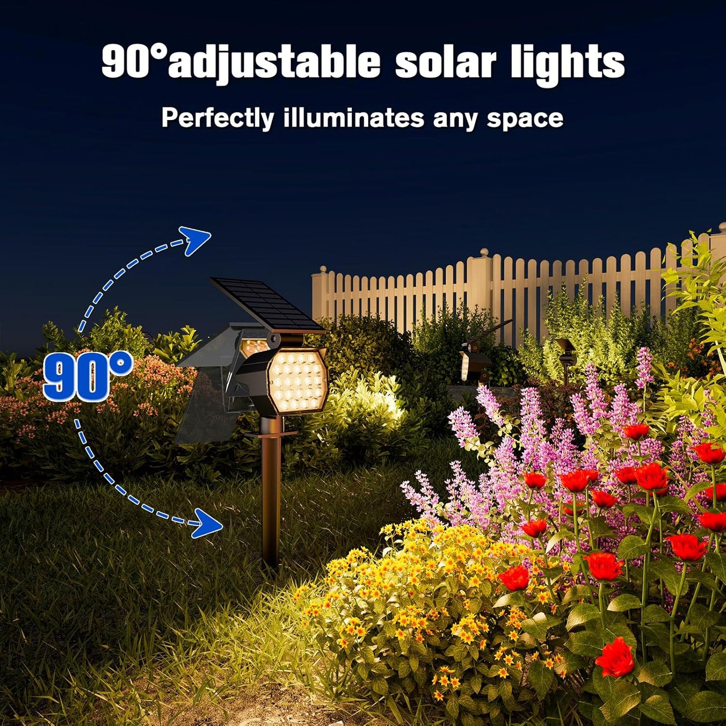 APONUO Solar Spot Lights Outdoor Waterproof 8 Pack IP67,23 LED 3 Lighting Modes Solar Landscape Lights Outdoor for Yard Garden Pathway(Warm White)