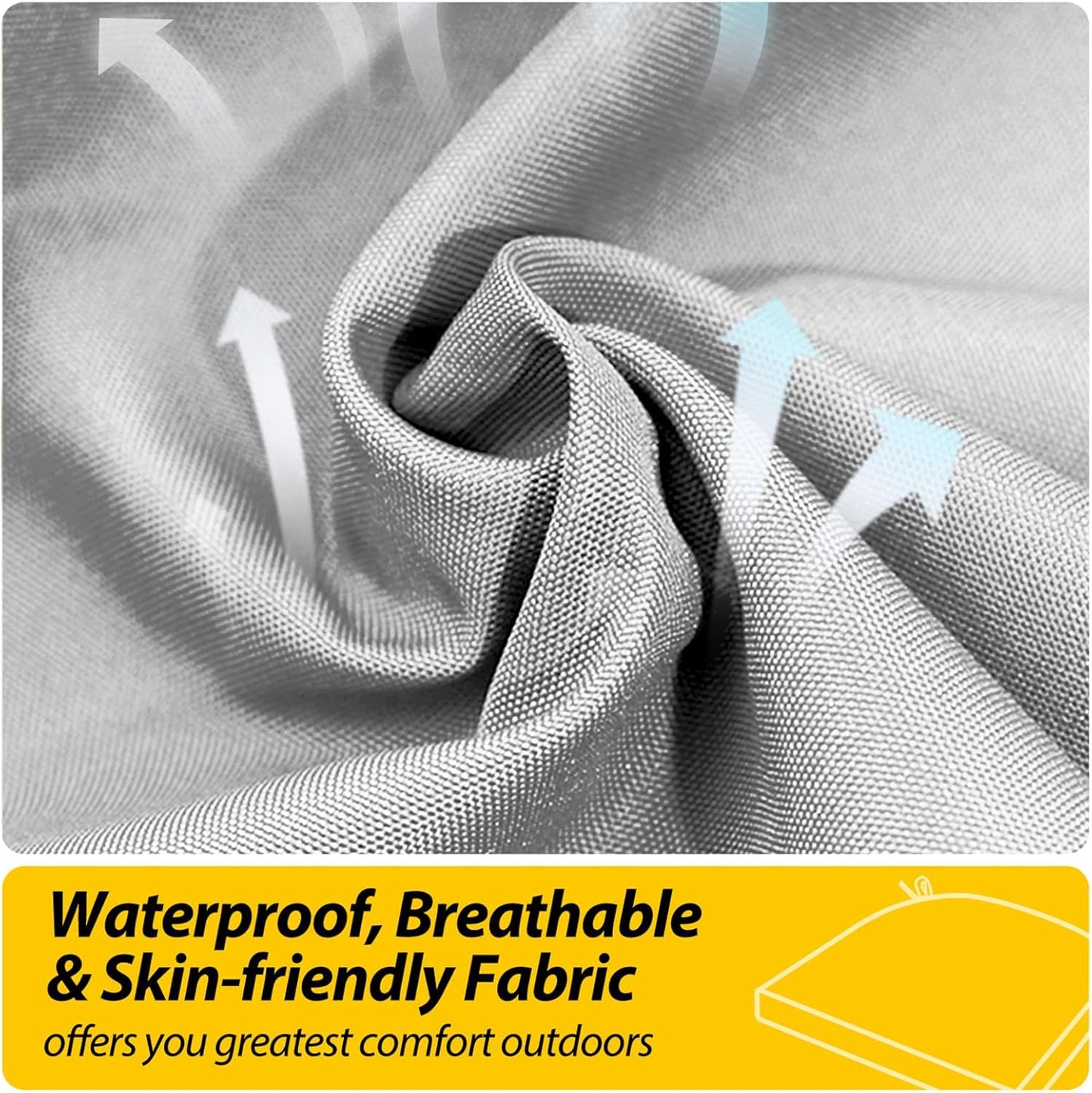 AAAAAcessories Outdoor Seat Cushions for Chairs, Waterproof, Fade-Resistant Patio Furniture Replacement Cushions, 17" x 16" x 2", Set of 2, Gray