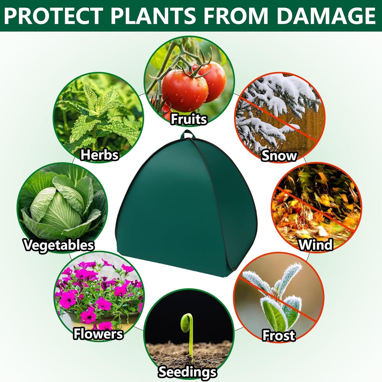 2 Pcs Pop Up Shrub Covers Frost Protection Tent, 22" x 22" x 22" Winter Plant Cover Freeze Protection, Warm Garden Plant Protector Tent for Protecting Outdoor Shrub Fruit Potted Plants from Snow & Ice