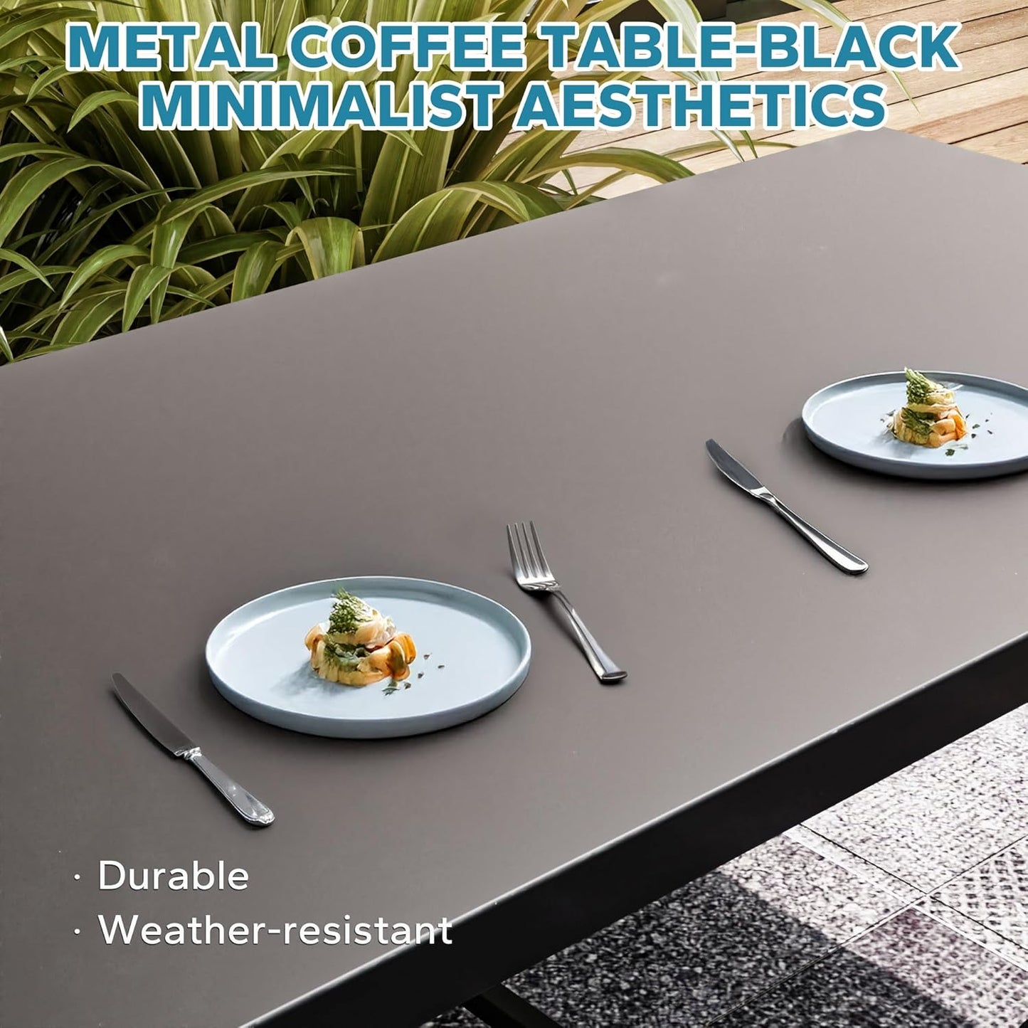 5 Pieces Outdoor Patio Rattan Conversation Furniture Set with Cushions, 78" 3-Seat Wicker Sofa, 55" 2-Seat Couch, 2 Armchairs, Metal Coffee Table for Garden (Beige)