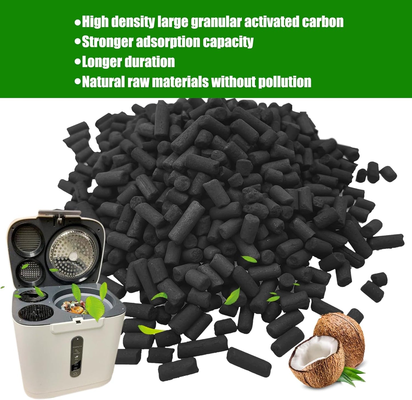 Odor Absorbing Carbon Refills for Fylecen Kitchen Smart Compost Bin, Replacement Activated Charcoal Filters Compatible with Fylecen Electric Kitchen Compost Filter