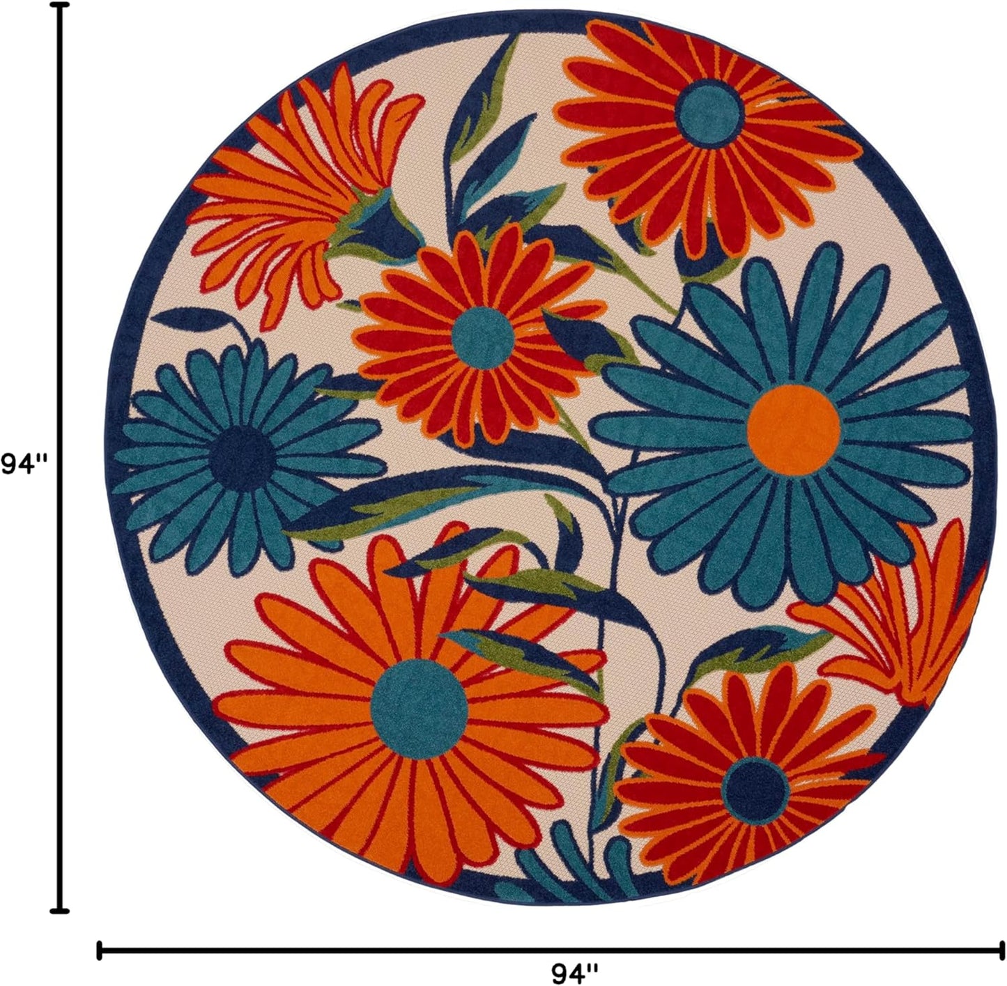 Nourison Home Aloha 8' x Round Multicolor Fabric Contemporary Area Rug (8' Round)