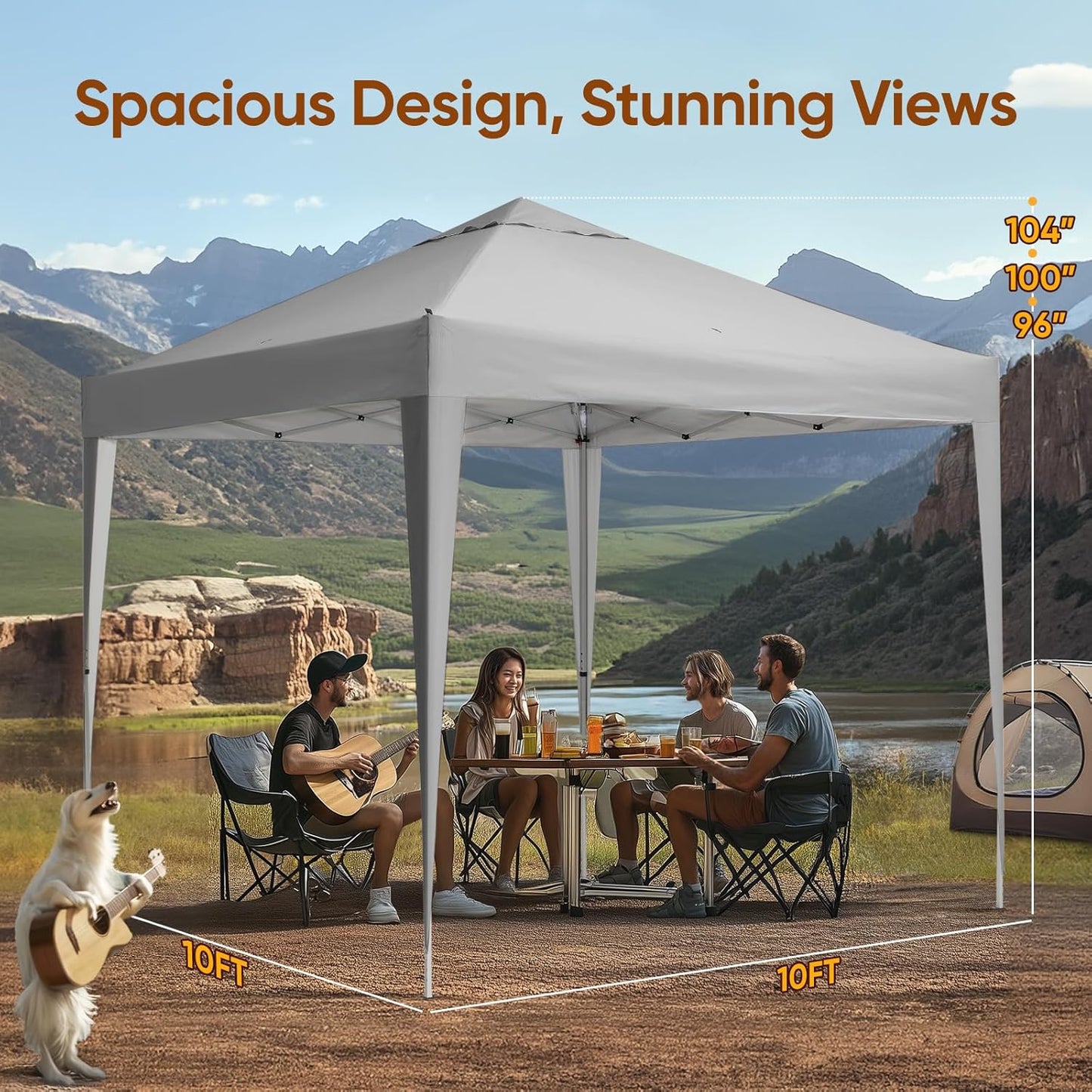 Quictent 10x10 Pop Up Canopy Tent, Instant Setup Gazebo for 1 Person, Portable & Compact, Waterproof & UV Protection, Ideal for Camping, Beach, Parties, and Outdoor Events