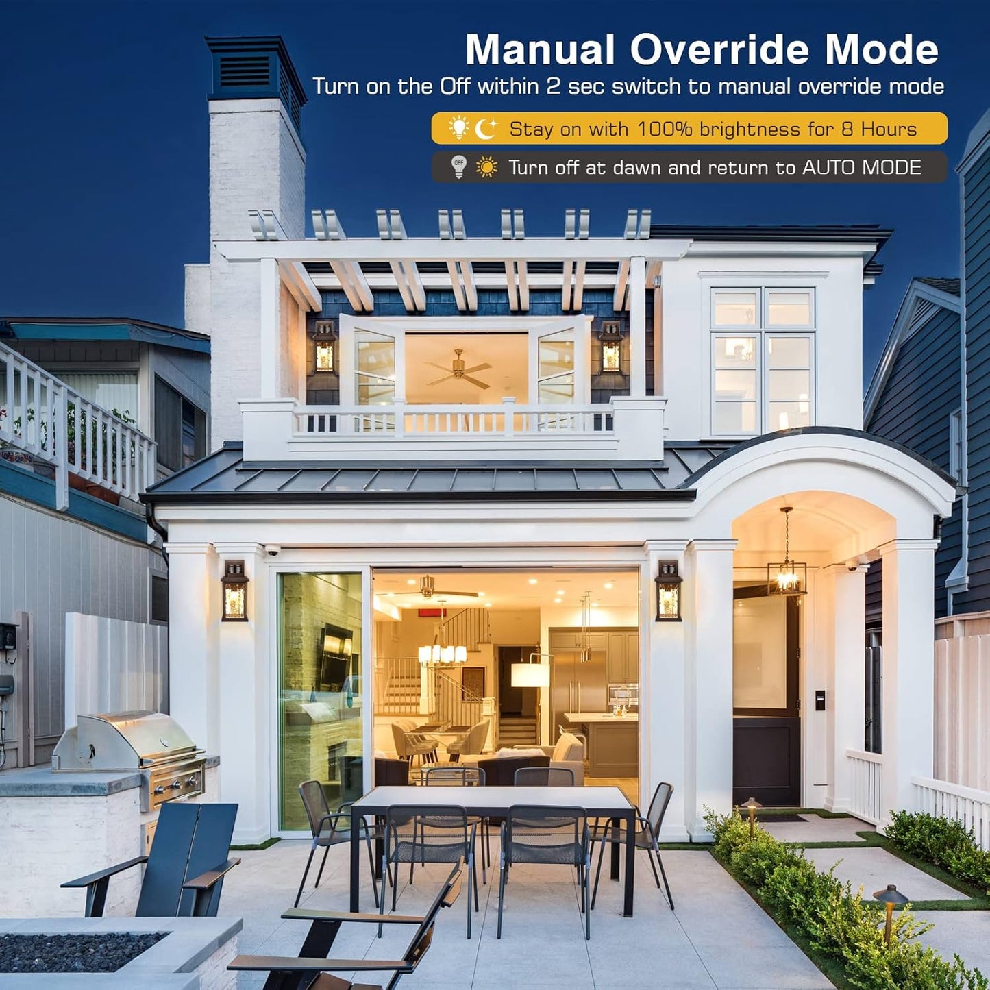 VIANIS Outdoor Motion Sensor Lights for House Oil-Rubbed Bronze, Exterior Waterproof Porch Lights Fixture Wall Mount for House, Aluminum Wall Lantern with Tempered Ripple Glass for Garage Entrance