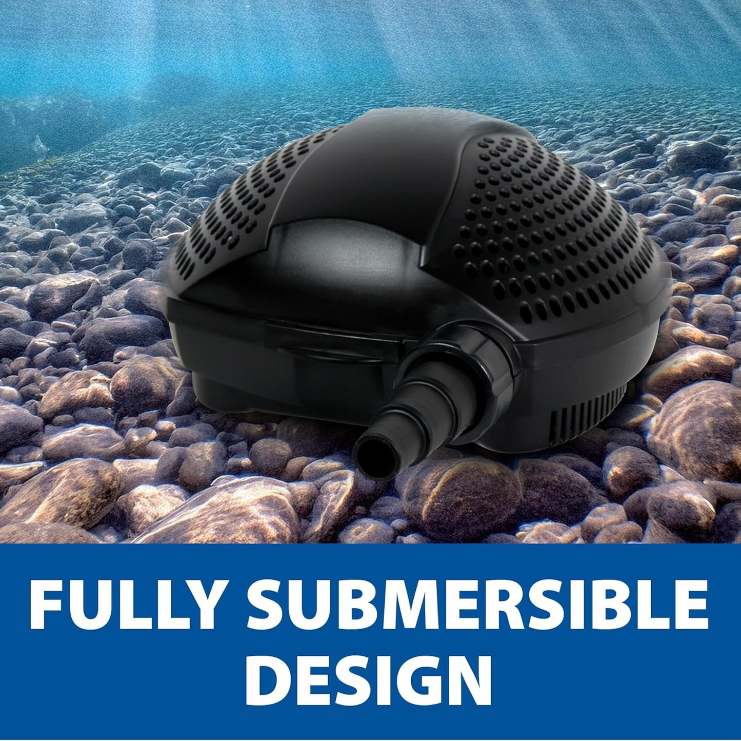 The Pond Guy SolidFlo G2 Submersible Pump for Small Ponds, Water Gardens & Waterfalls, Quiet, Durable, and Efficient Flow, Easy DIY Setup, 3600 GPH