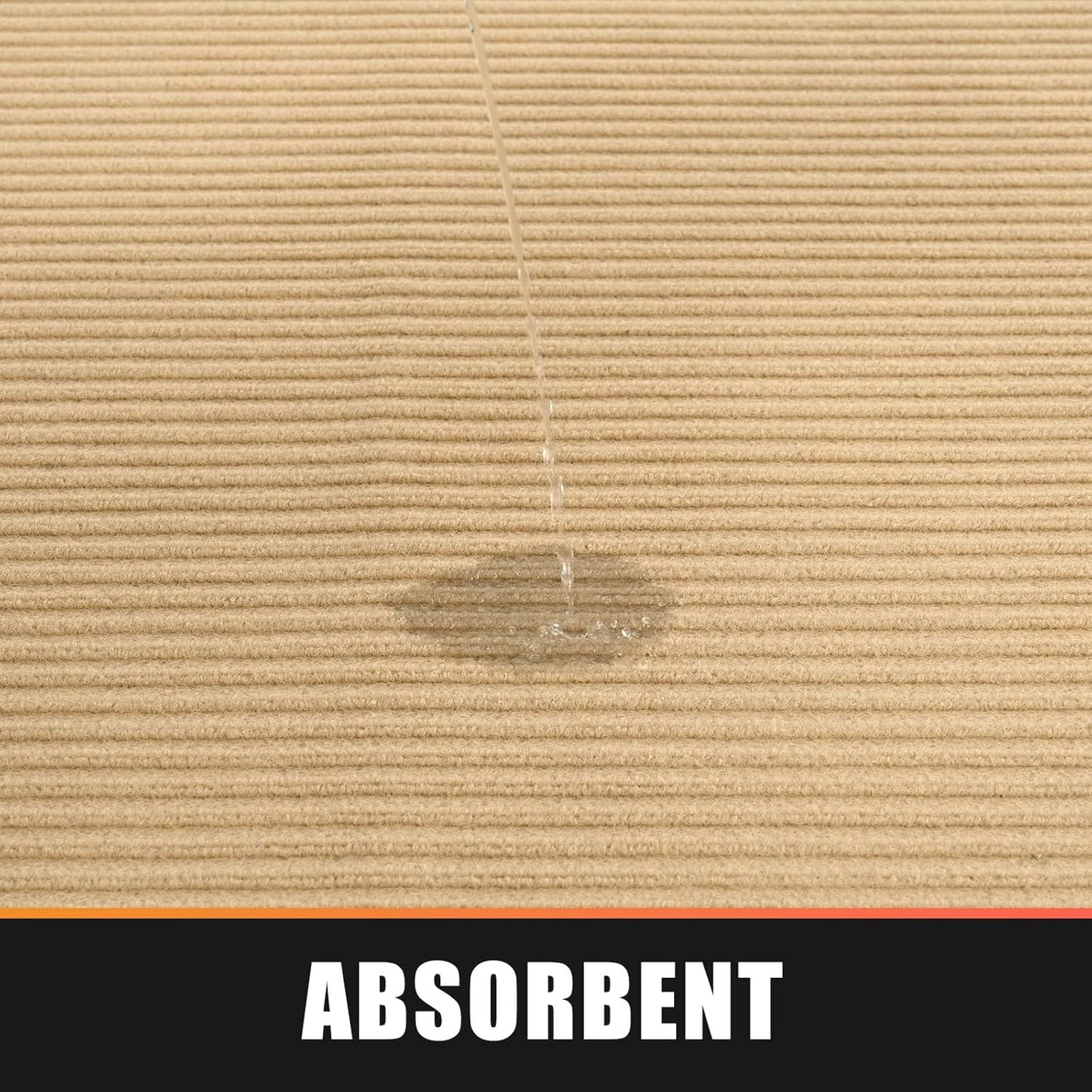 fani Heavy Duty Large Outdoor Indoor Entrance Black Doormat Waterproof Low Profile Entrance Rug Front Door Mat Patio Anti-Skid Rubber Back, 48x72 inch (Beige)