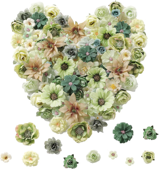 Serra Flora Realistic Mini Silk Flower Heads – Multicolor Daisy Rose Artificial Flower for Wedding Garland, DIY Crafts & Home Decor