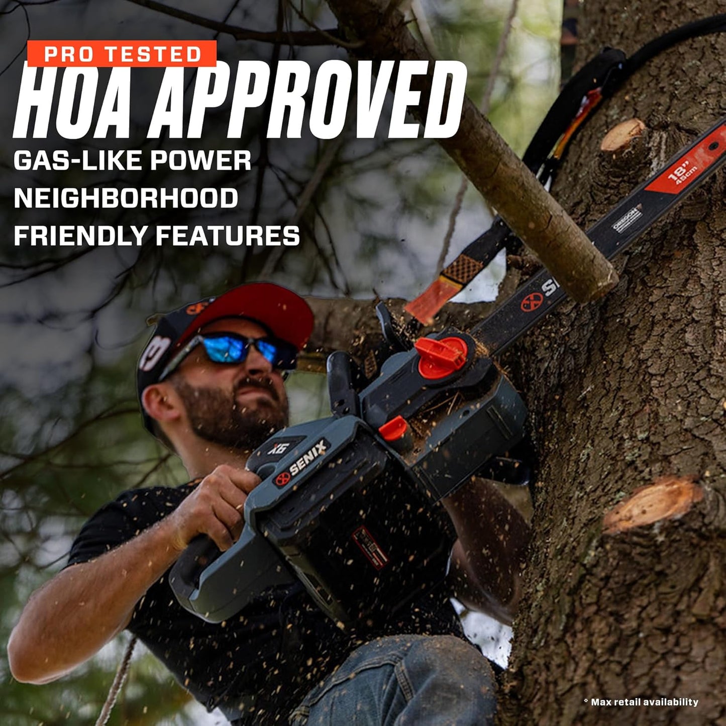 SENIX Chainsaw|60V 18" Battery Chainsaw|Brushless Electric Chainsaws|Cordless Chain Saw with 4Ah Battery & Charger|Garden Tool for Trees, Pruning, Branch Trimming, Best Gifts for Man, CSX6-M1