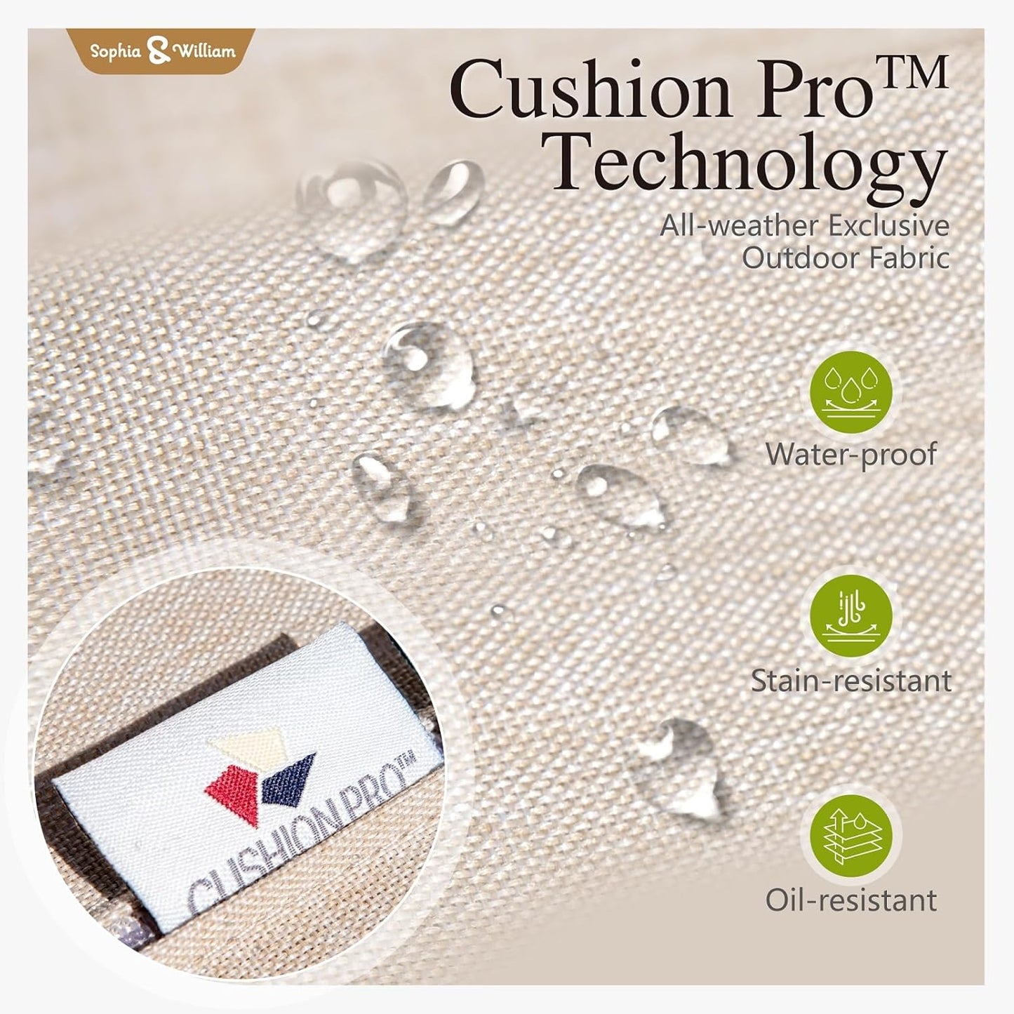 Sophia & William Patio Furniture Set with Fire Pit Table, 9 Piece Half Moon Outdoor Wicker Sectional Sofa Set, Rattan Conversation Set with 56-Inch Fire Pit Table & Ottoman (Beige)